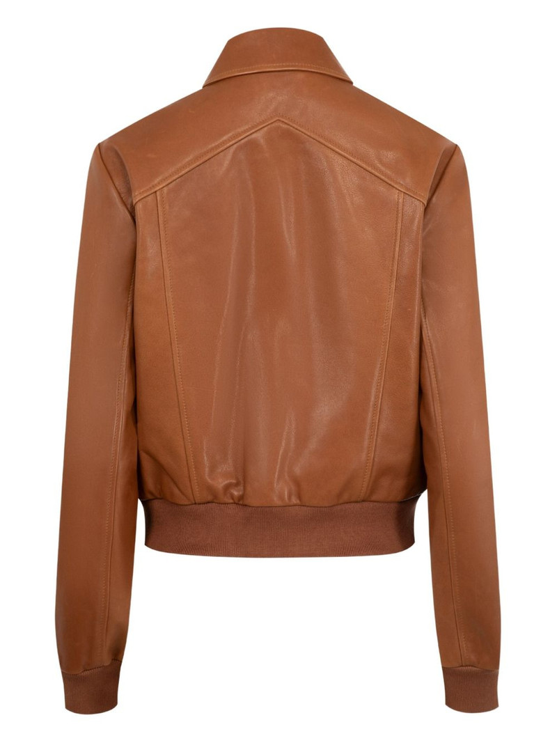 NILI LOTAN Sue leather bomber jacket outlook