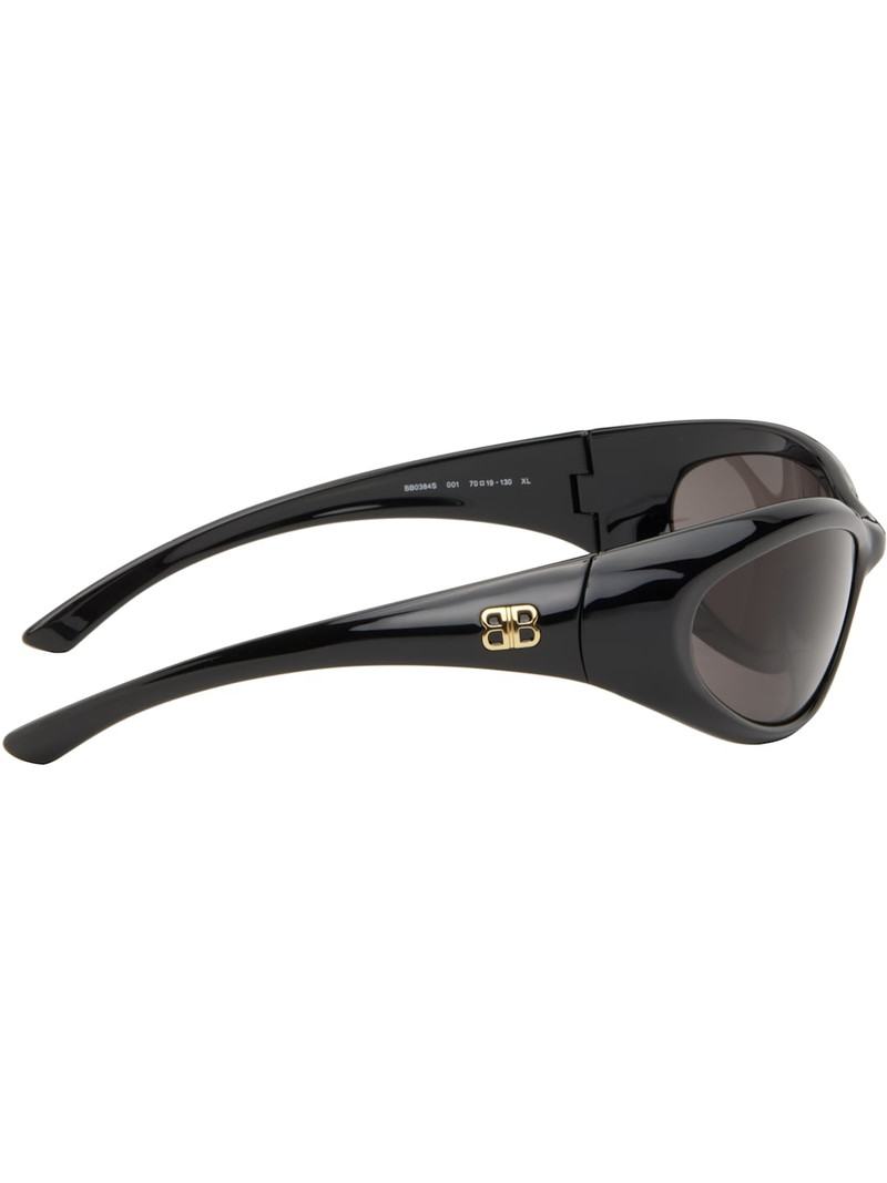 BALENCIAGA Black Sporty B Round AF Sunglasses outlook