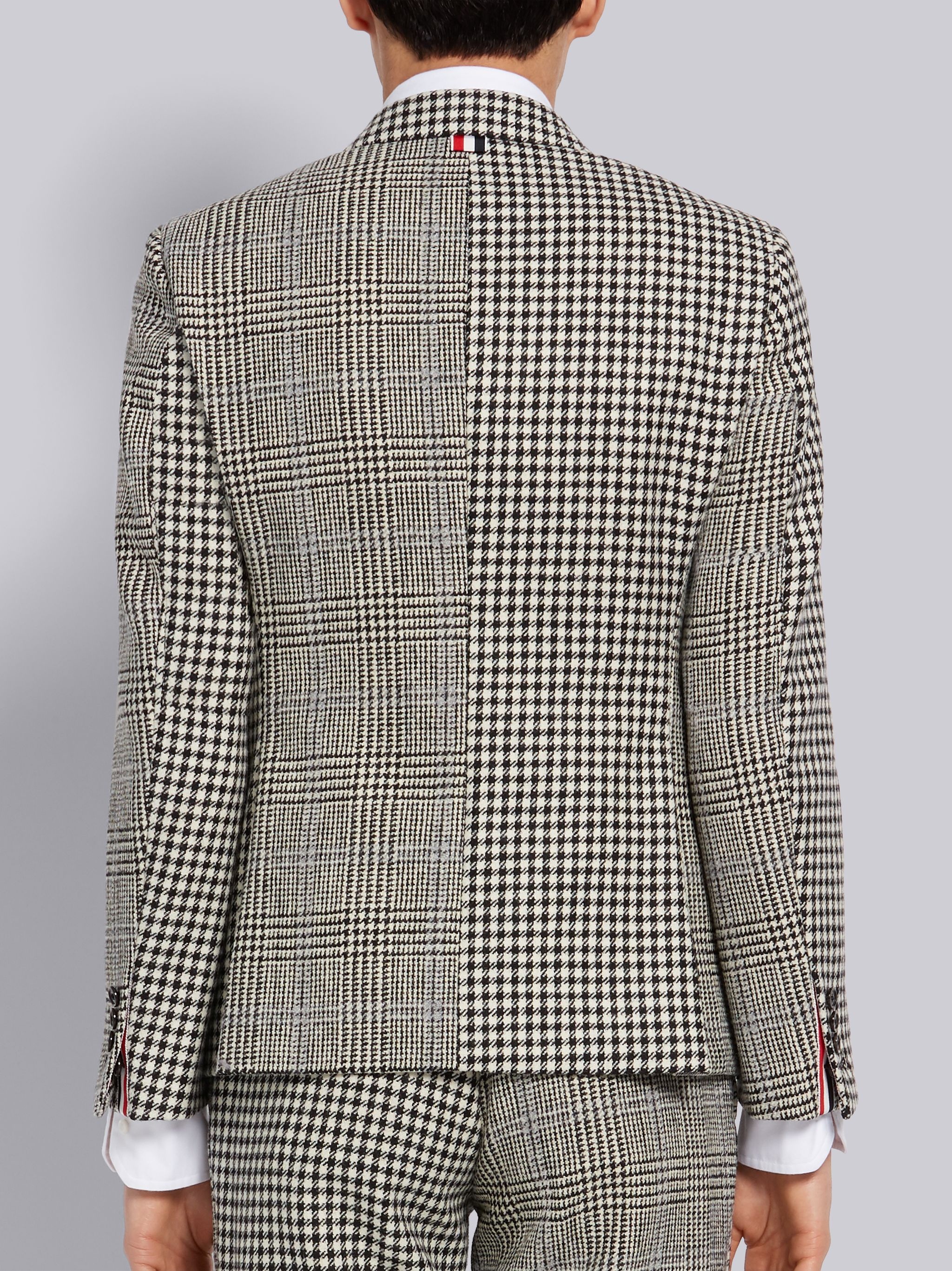 Black and White Overcheck Prince of Wales Wool Hunting Tweed Fun-Mix Classic Sport Coat - 3