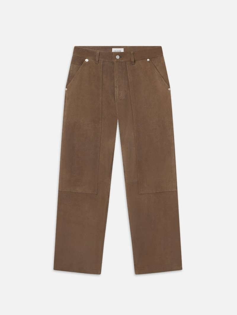 Suede Workwear Pant in Soft Mocha 1