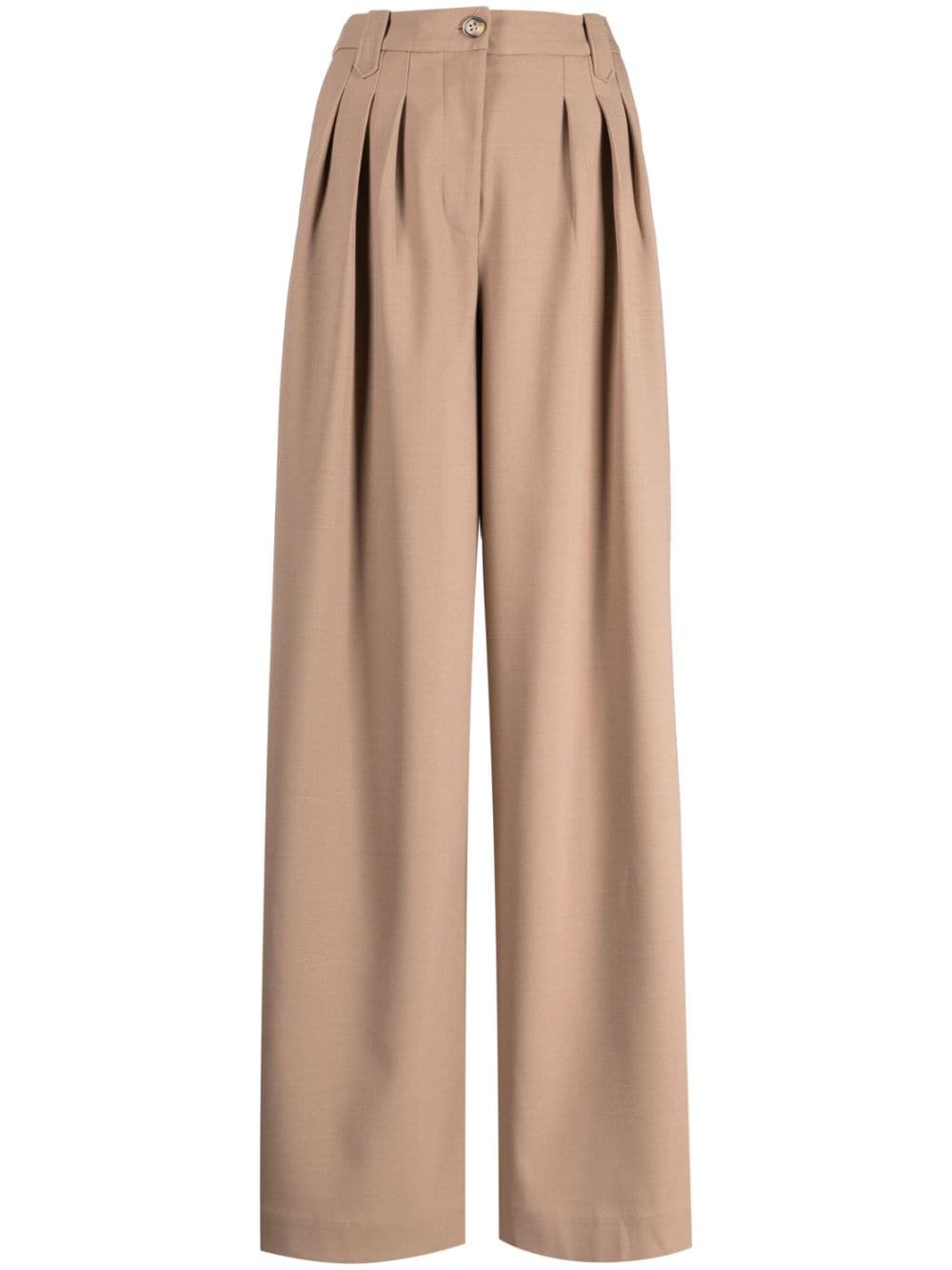 Brae pleated wide-leg trousers - 1