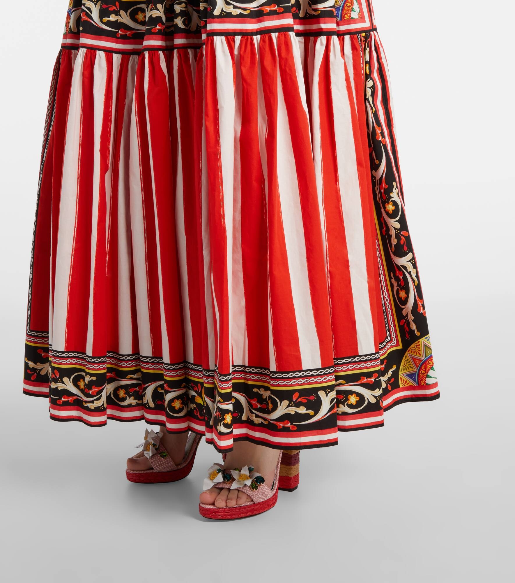 Taormina striped cotton maxi skirt - 5