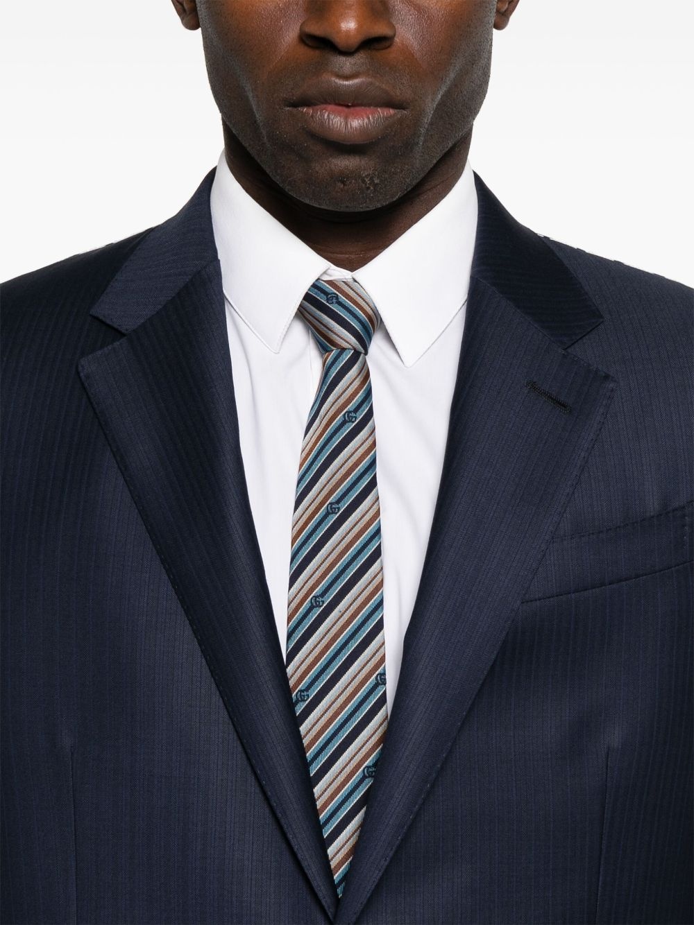 stripe-pattern suit - 4
