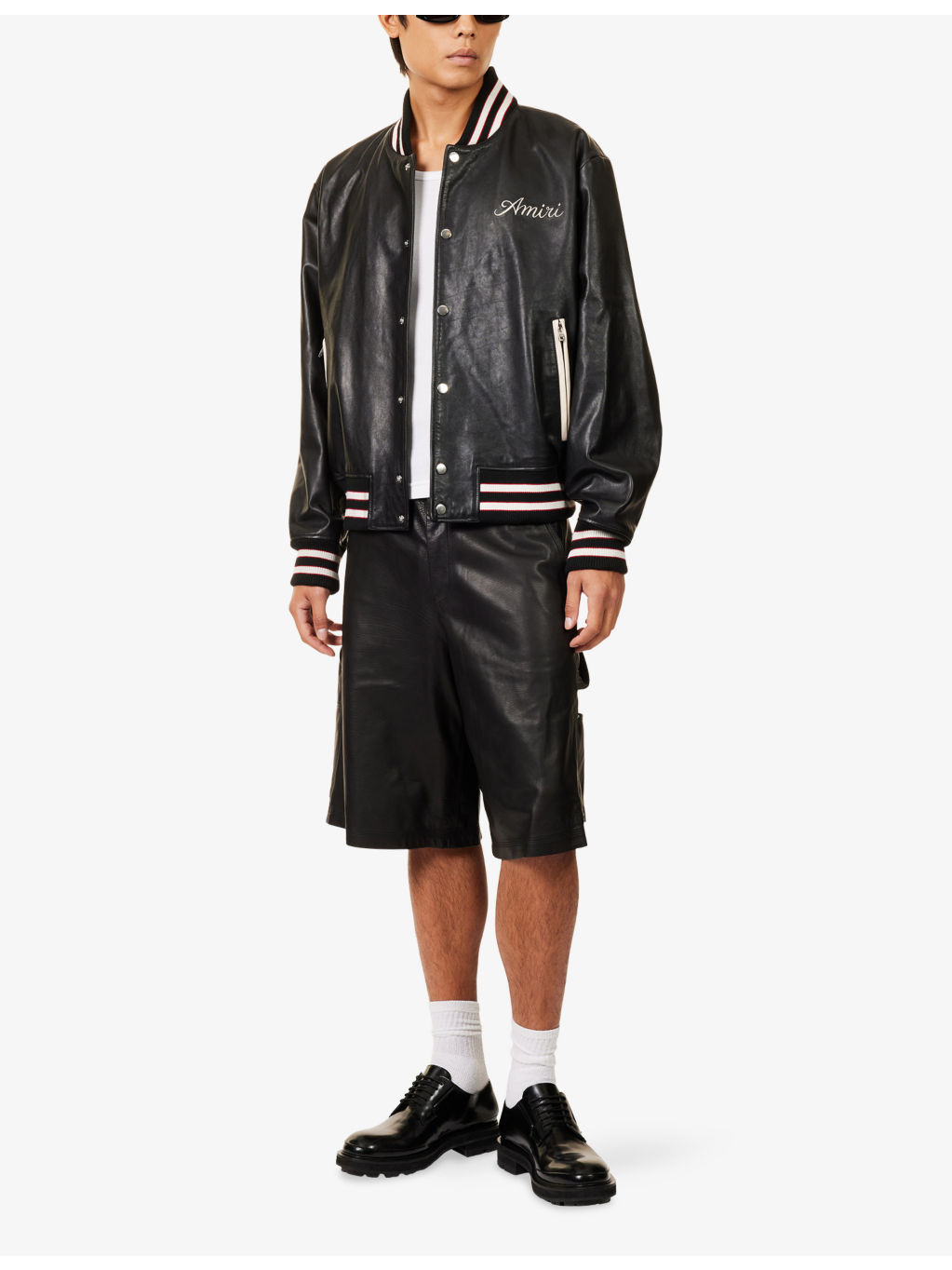 Club Amiri Leather Varsity Jacket - 2
