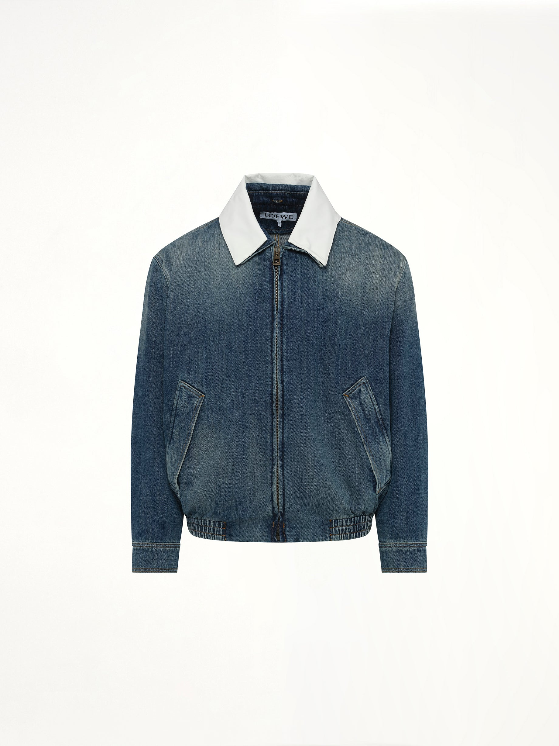 Zip-Up Denim Jacket in Blue - 2