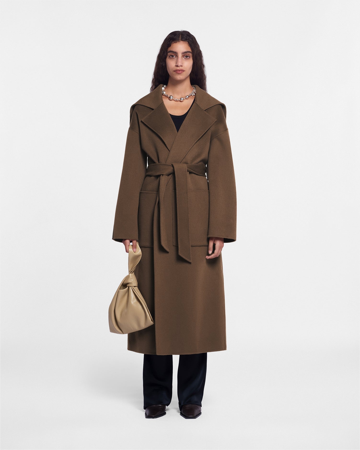 Double Wool and Silk Blend Coat - 2