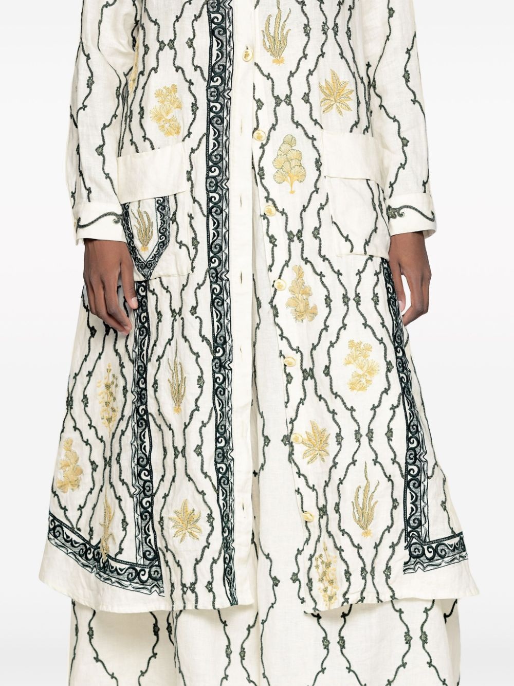Marea Calado embroidered-design palazzo trousers - 4