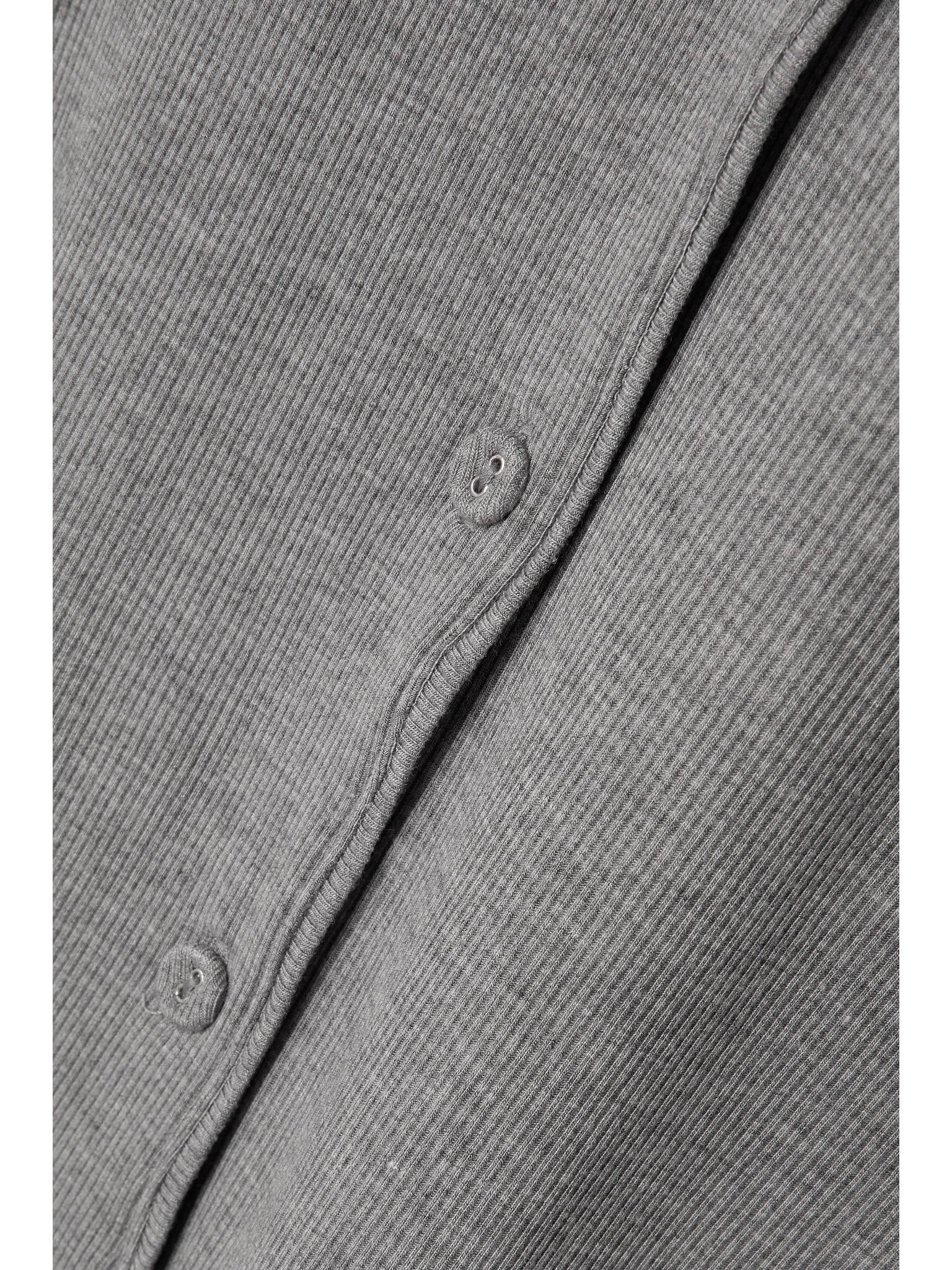 Ribbed stretch-modal jersey lounge set - Heather Grey Gray - 4