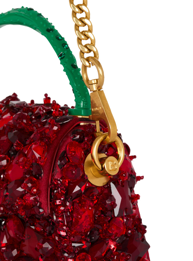 Small B-Buzz Dynasty bag in Strawberry-embroidered satin 5