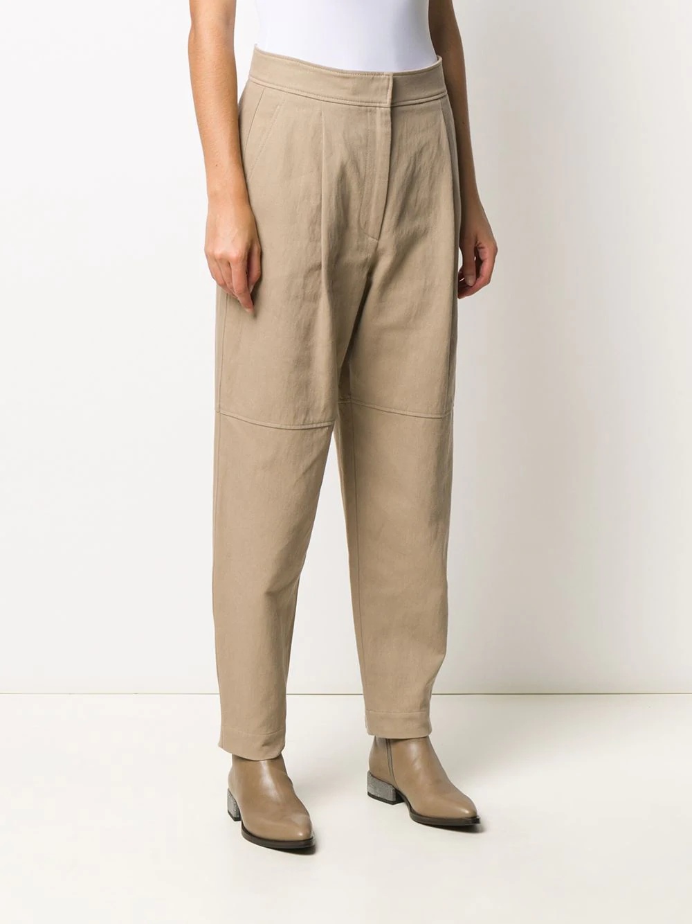 panelled tapered-leg trousers - 3