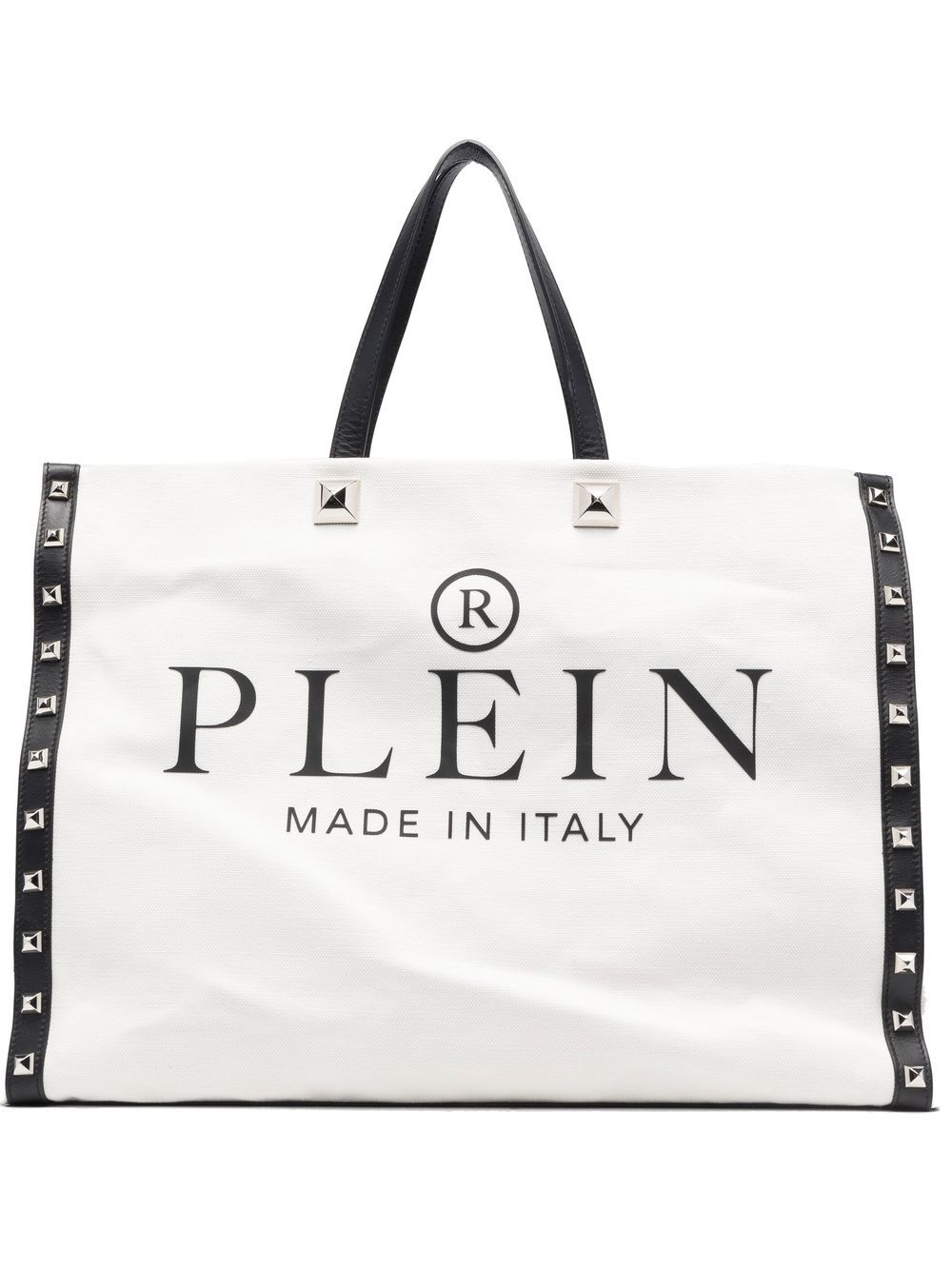 studded logo-print tote bag - 1