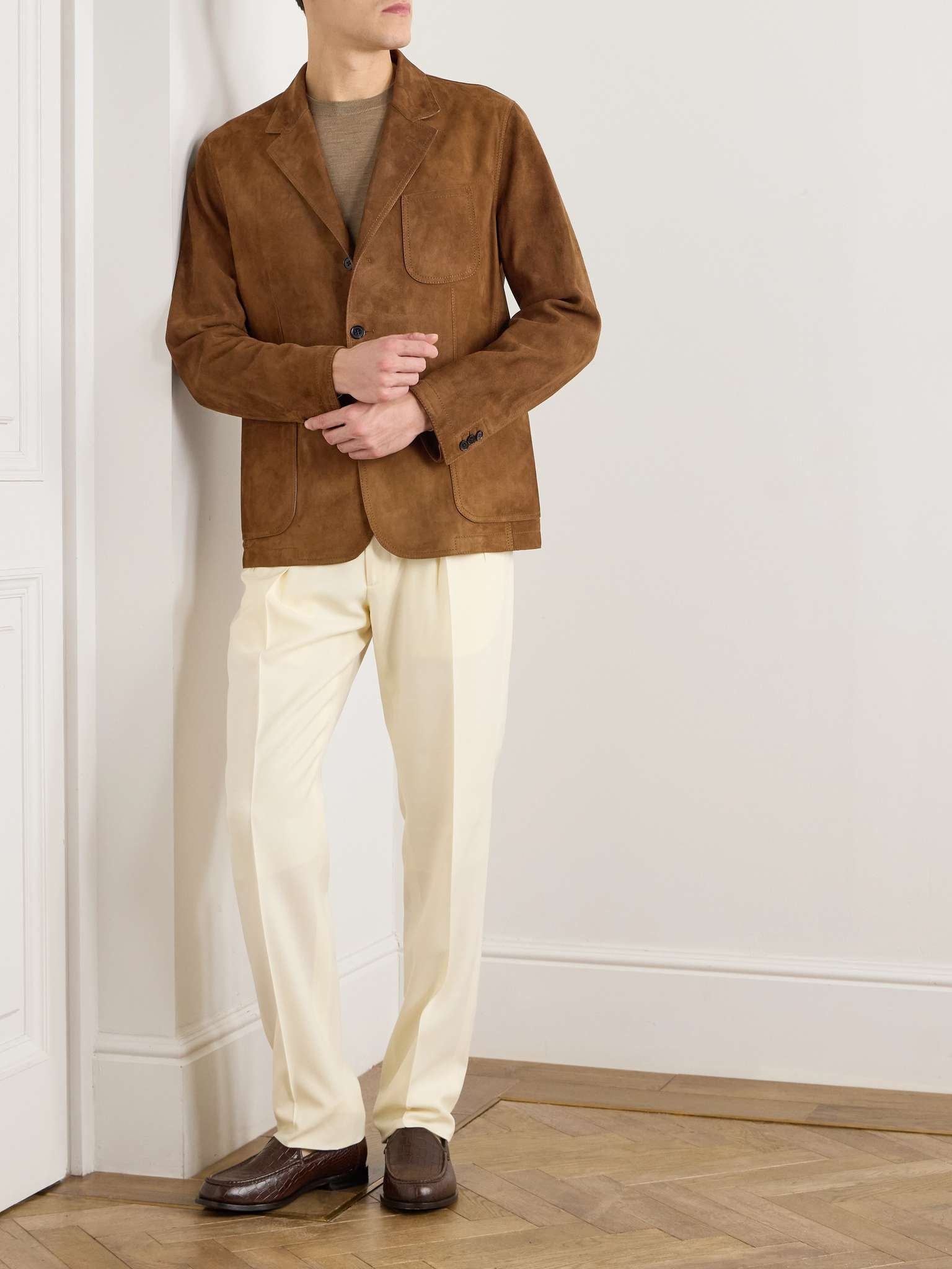 Gregory Straight-Leg Pleated Wool-Twill Trousers - 2