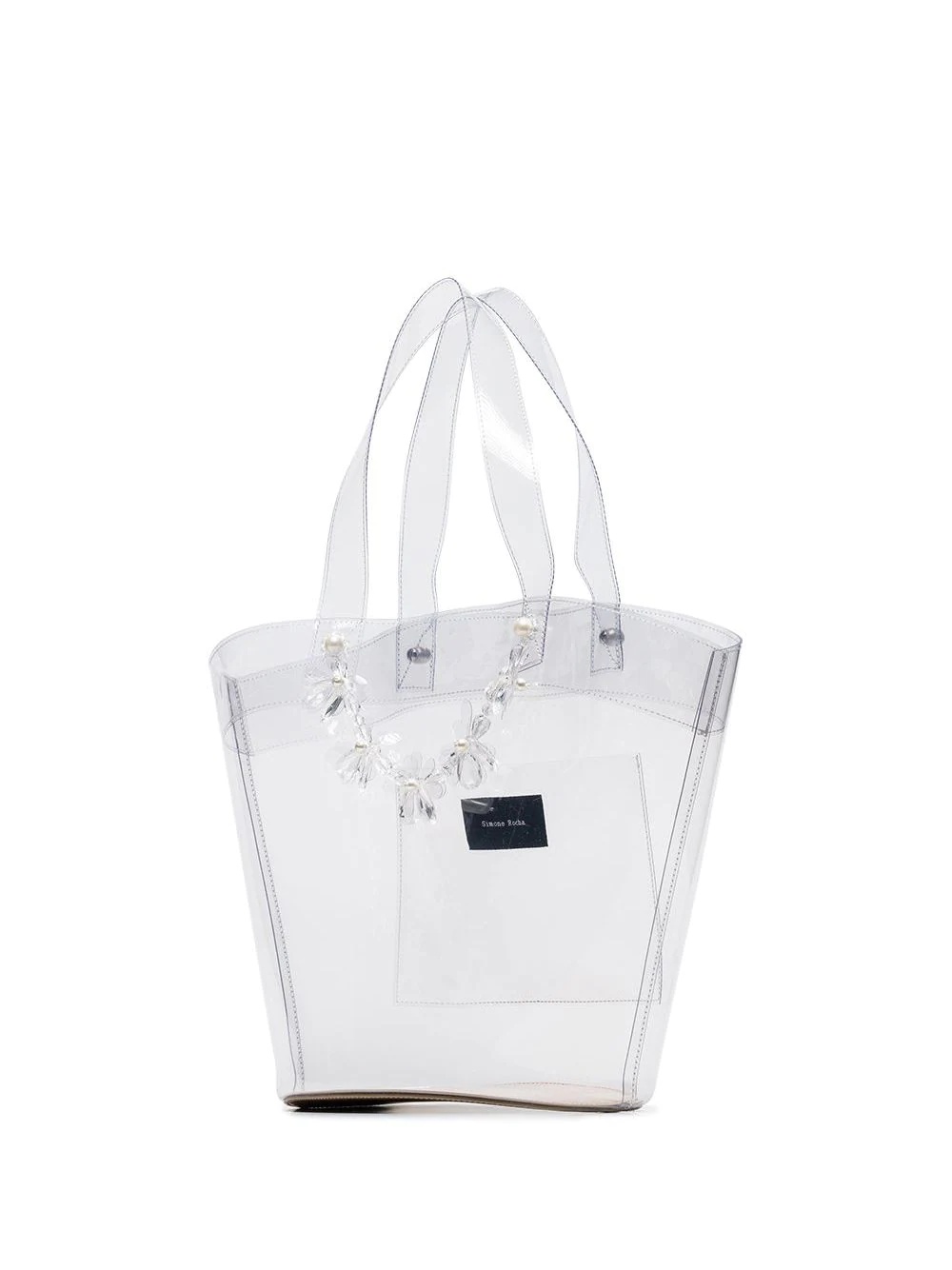 transparent beaded PVC tote bag - 4