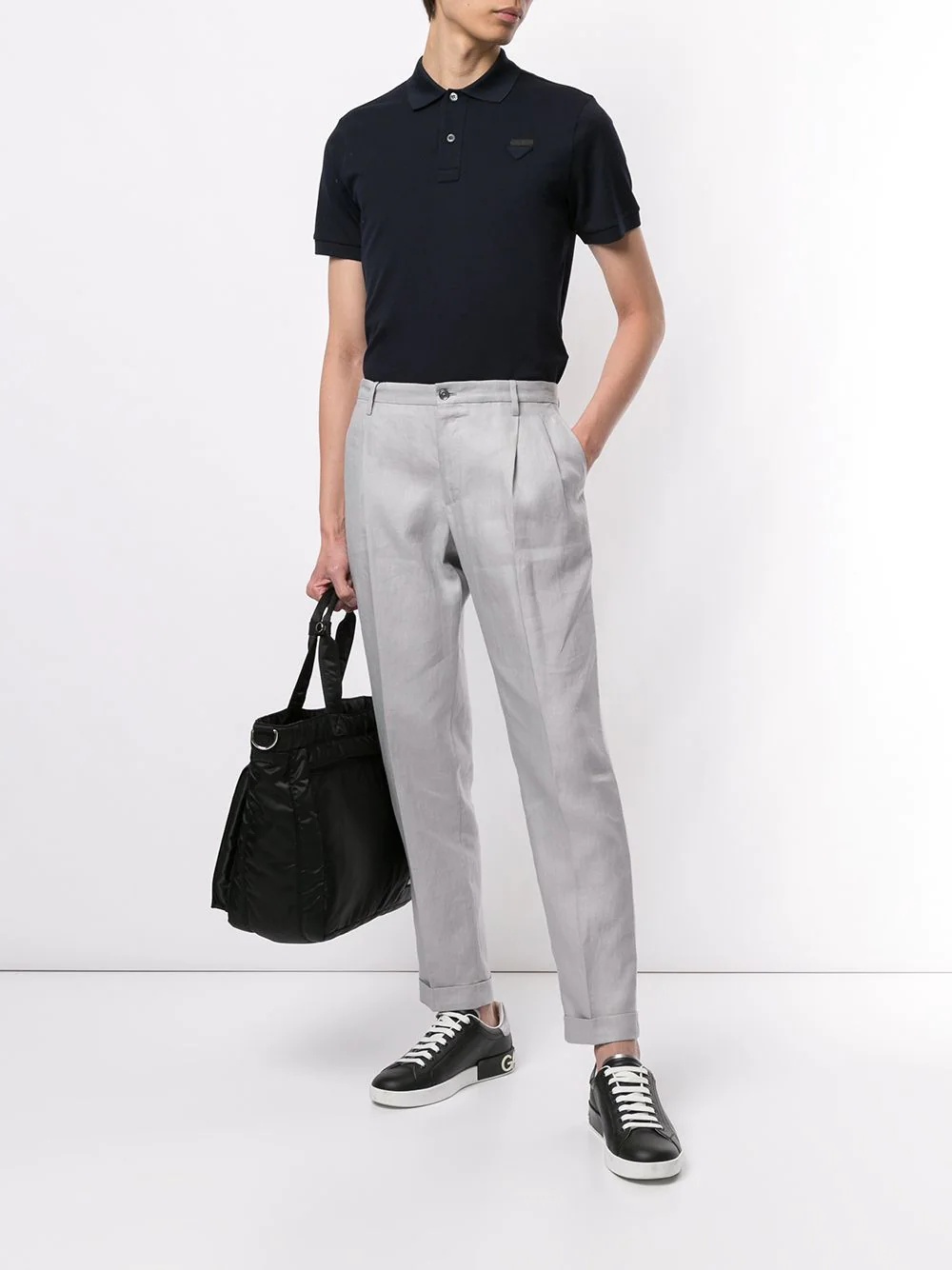 straight-leg linen trousers - 2