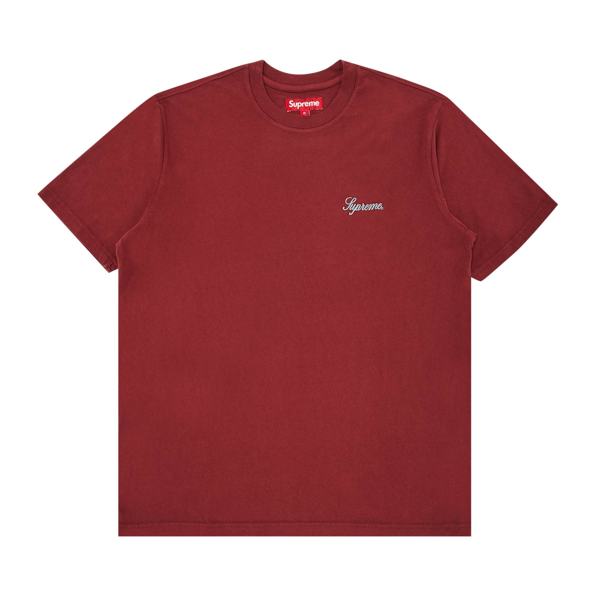 Supreme Washed Script Short-Sleeve Top 'Cardinal' - 1