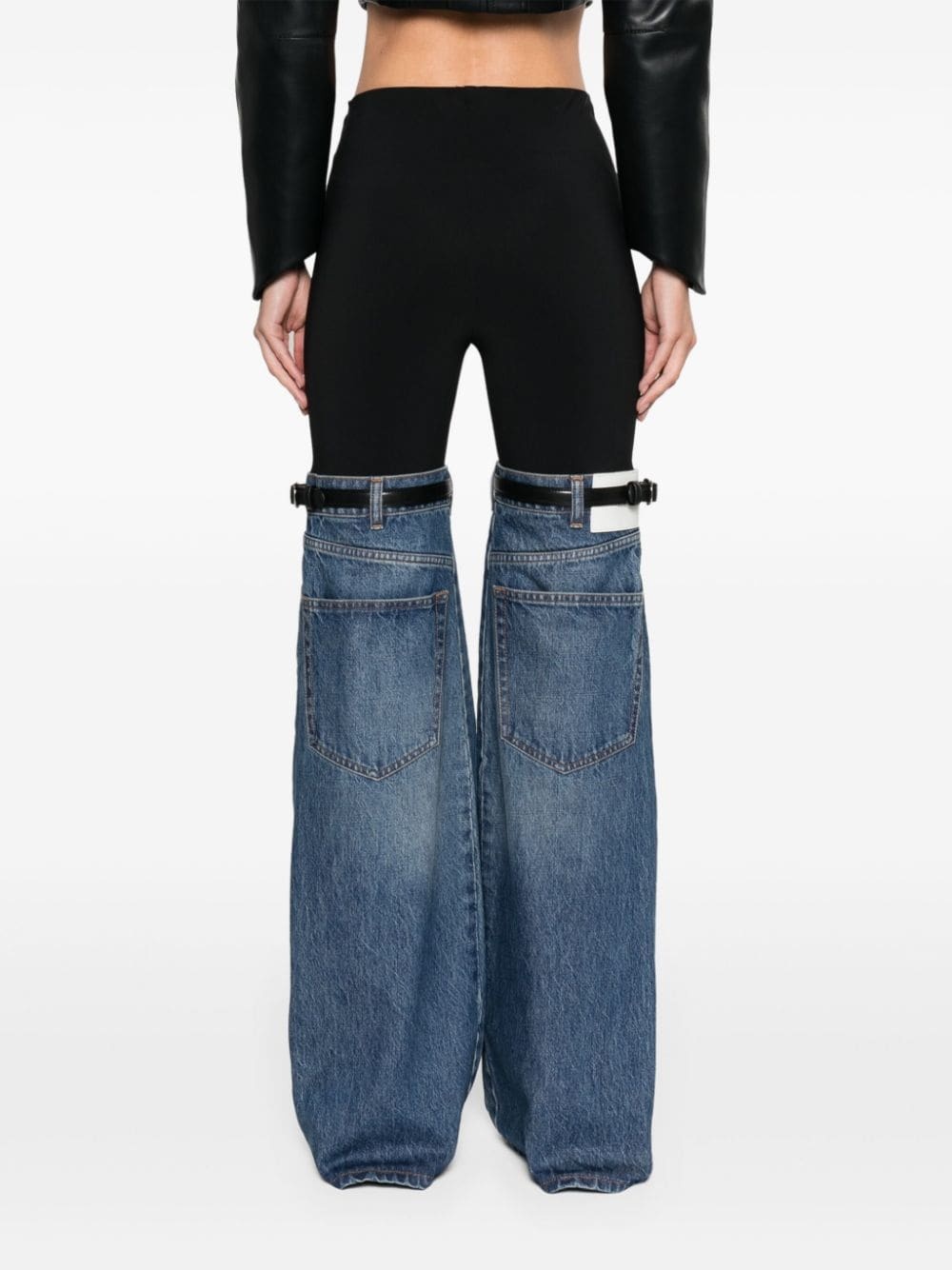 Hybrid denim-panels trousers - 4