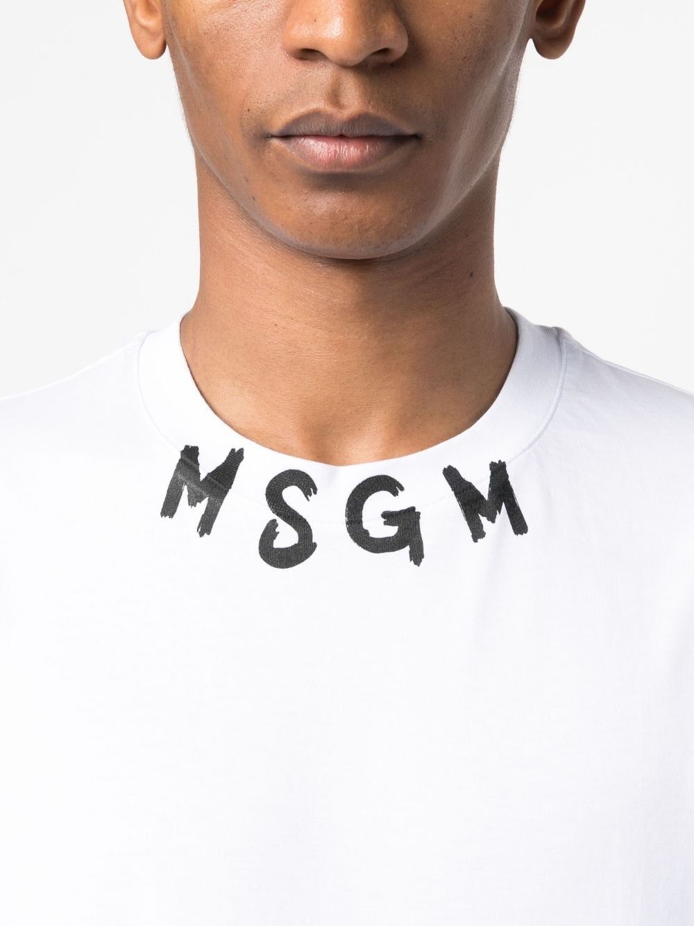 logo-lettering print cotton T-shirt - 5