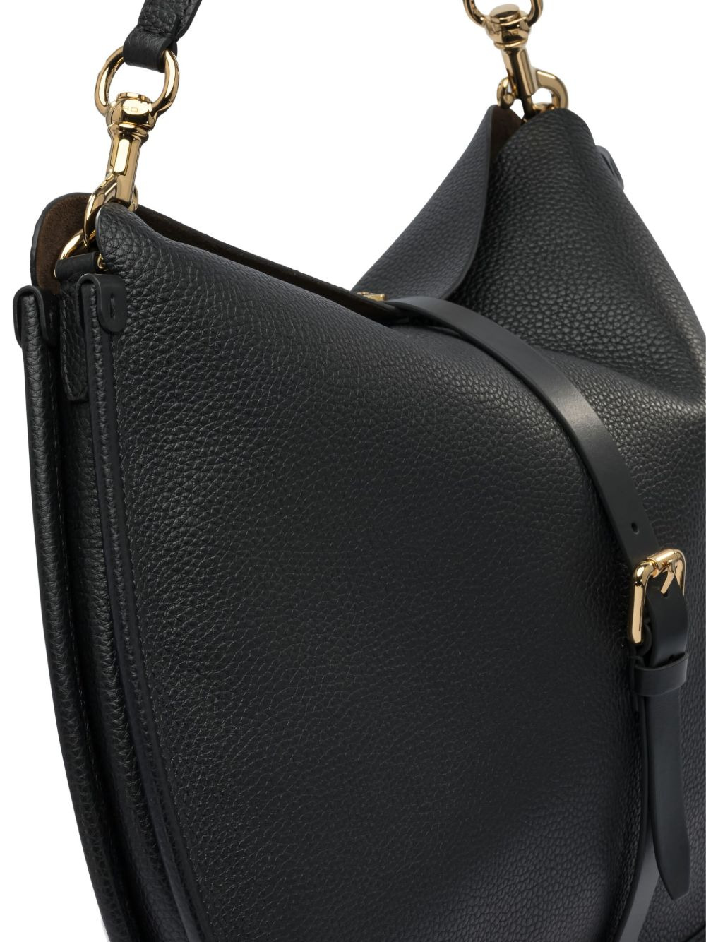 buckle-fastening leather shoulder bag - 5