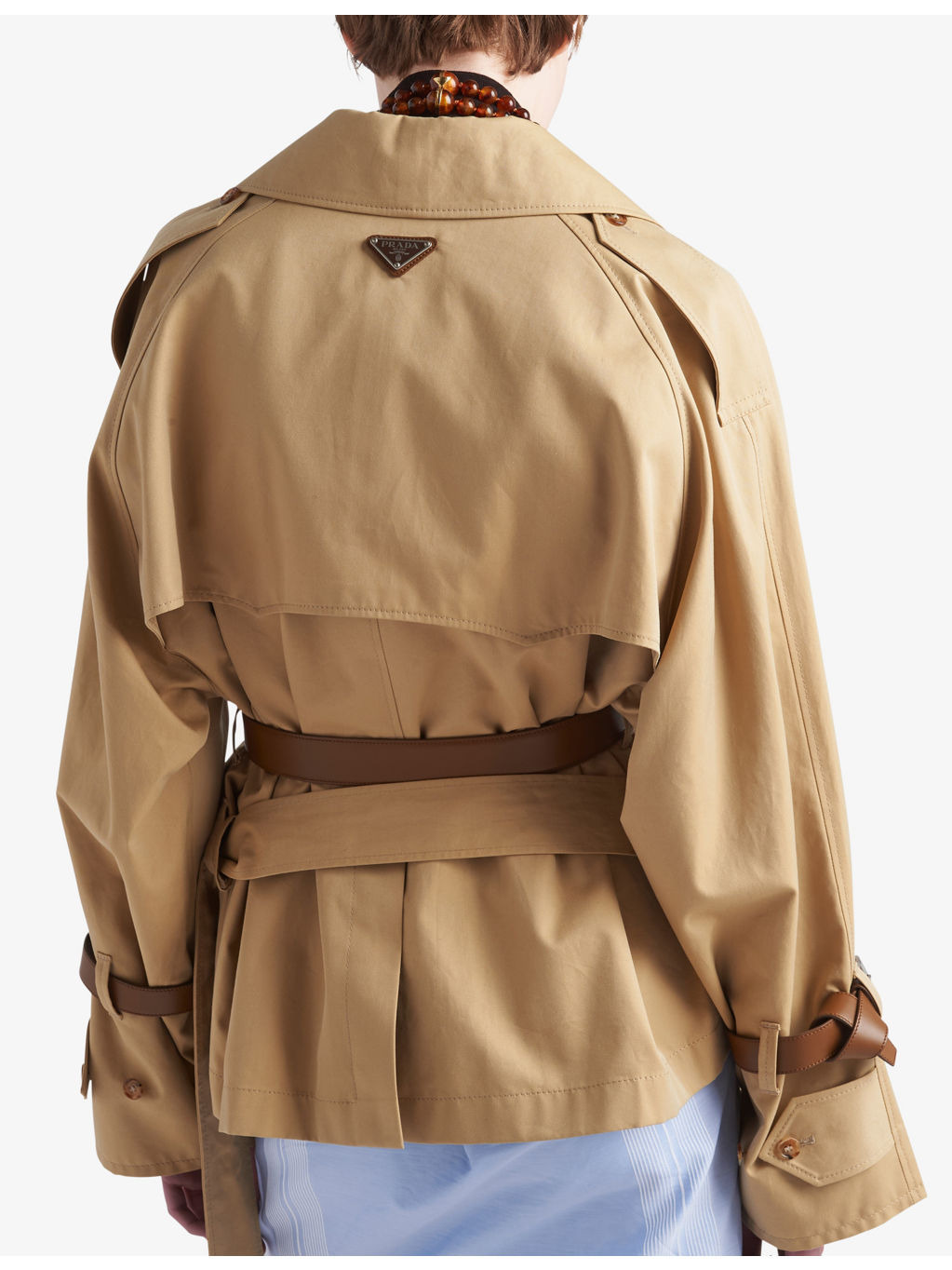 Twill-weave belted cotton trench coat - 4