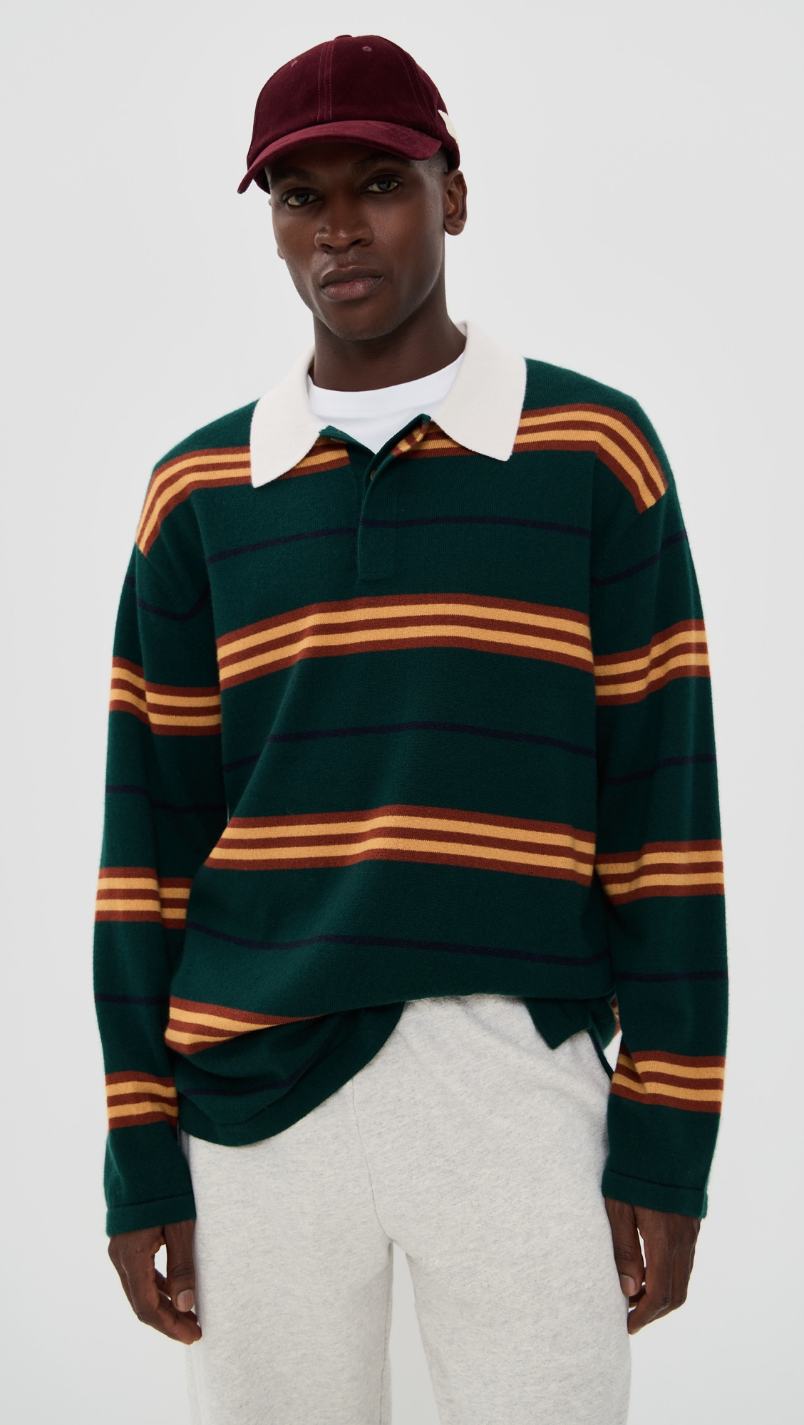 Striped Cashmere Rubgy - 2