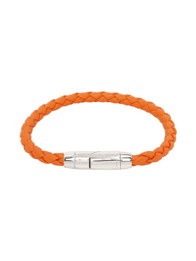 Bottega Veneta Orange Braid Leather Bracelet outlook