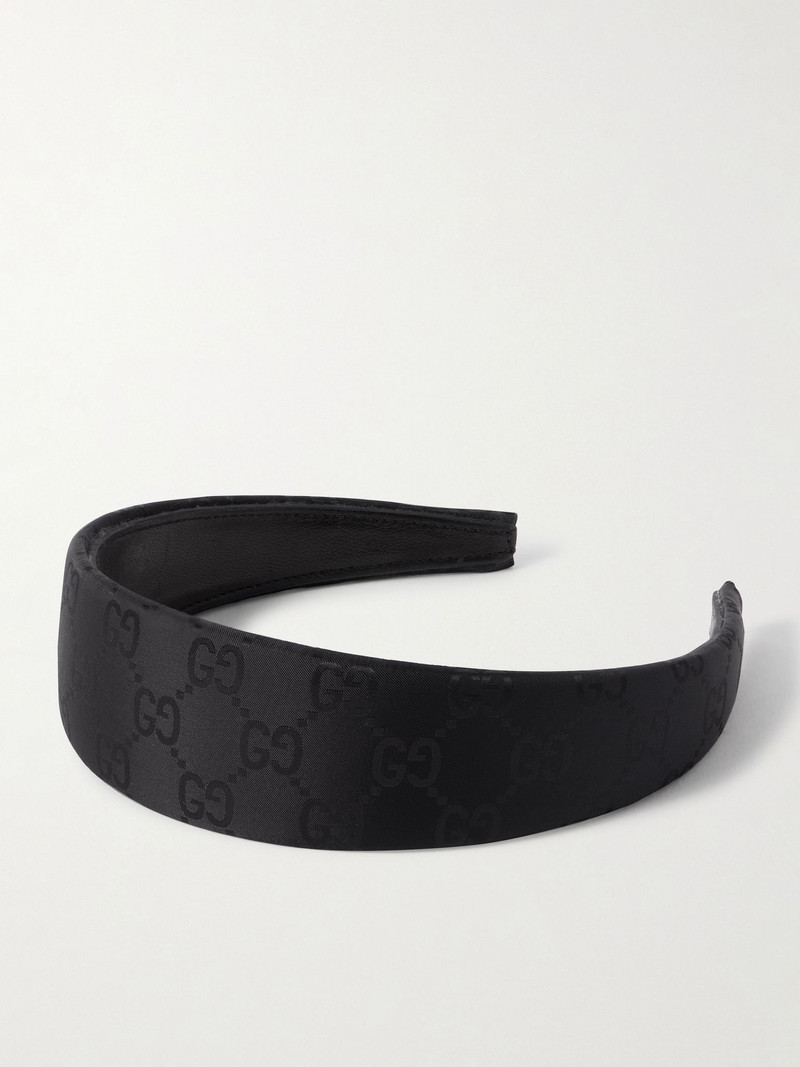Embellished nylon-jacquard headband Black 1