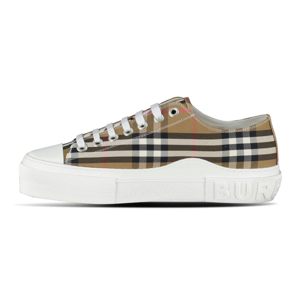 Jack Low' Check Trainers Taupe Brown - 3