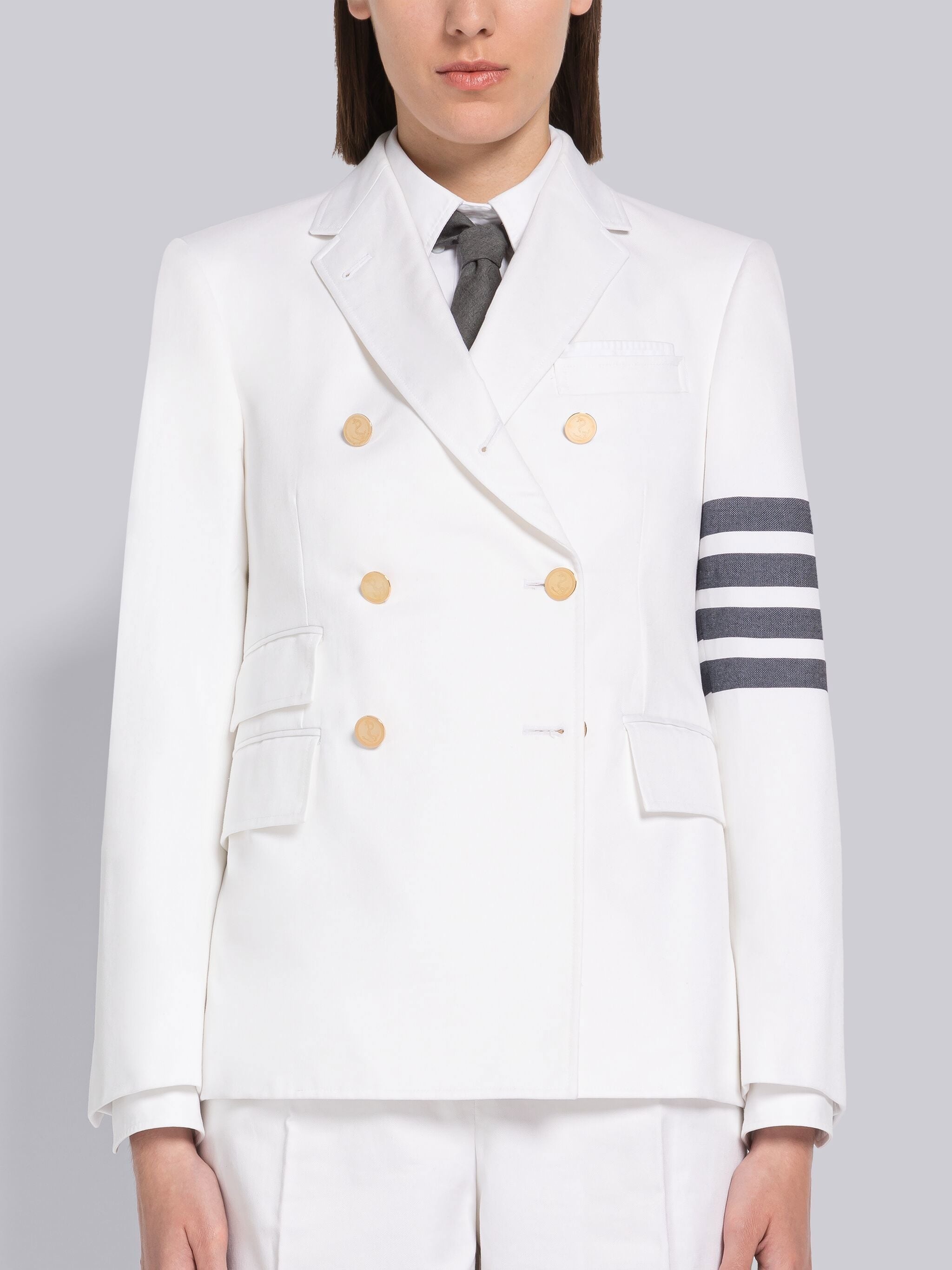 Cotton 4-Bar Double Breasted Single Vent Sport Coat - 1