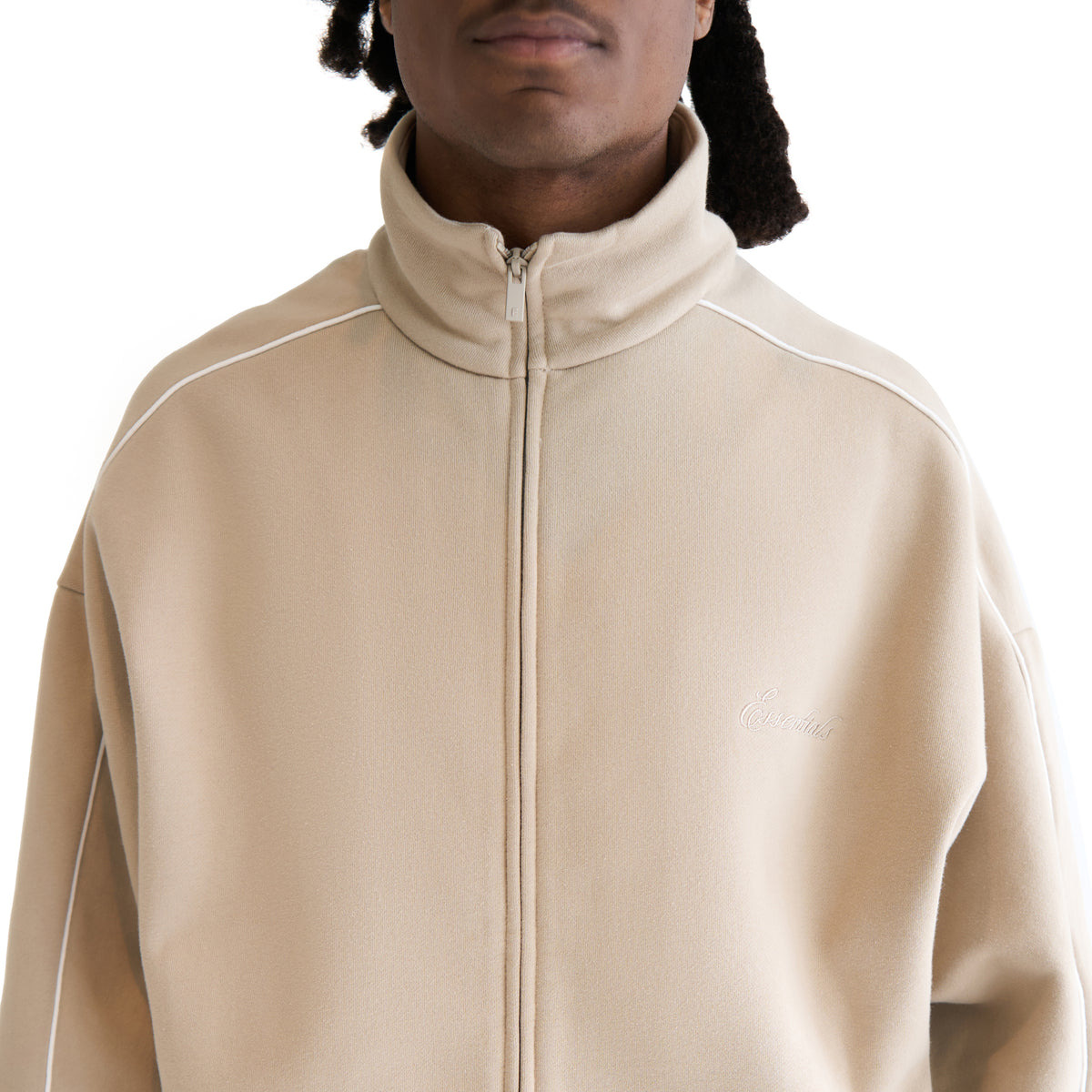 MODERN FIT FLEECE TRACK JACKET (TIMBER/CLOUD WHITE) - 4