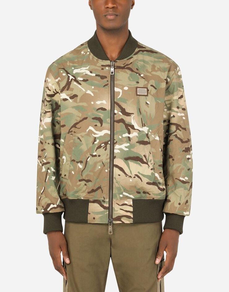 Camouflage-print nylon jacket - 1