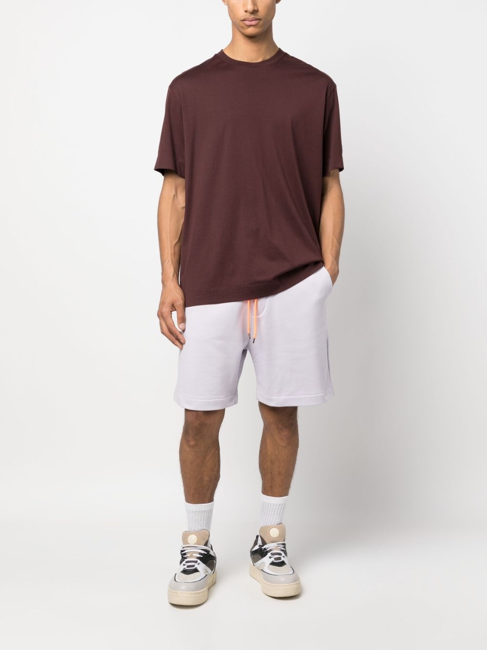 drawstring-waist organic-cotton shorts - 2