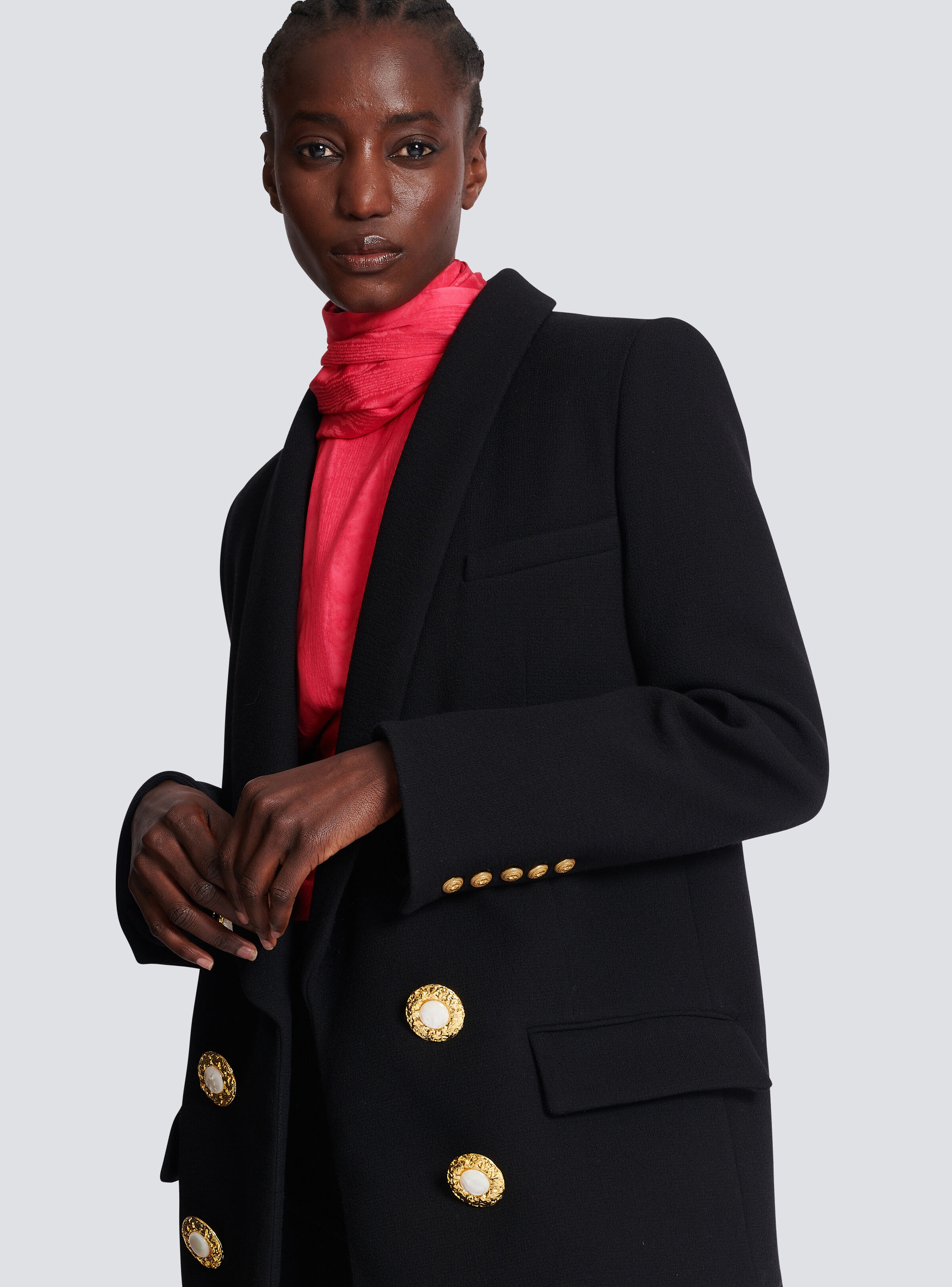 Crepe jacket with a shawl collar - 8
