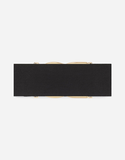 Dolce & Gabbana Stretch band belt with crossover DG logo buckle outlook