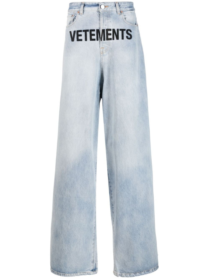 logo-print baggy jeans 1