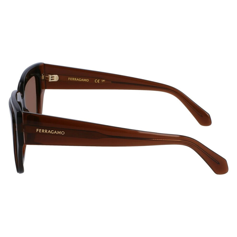 Ferragamo Brown Square Ladies Sunglasses SF2002S 233 55 - 3