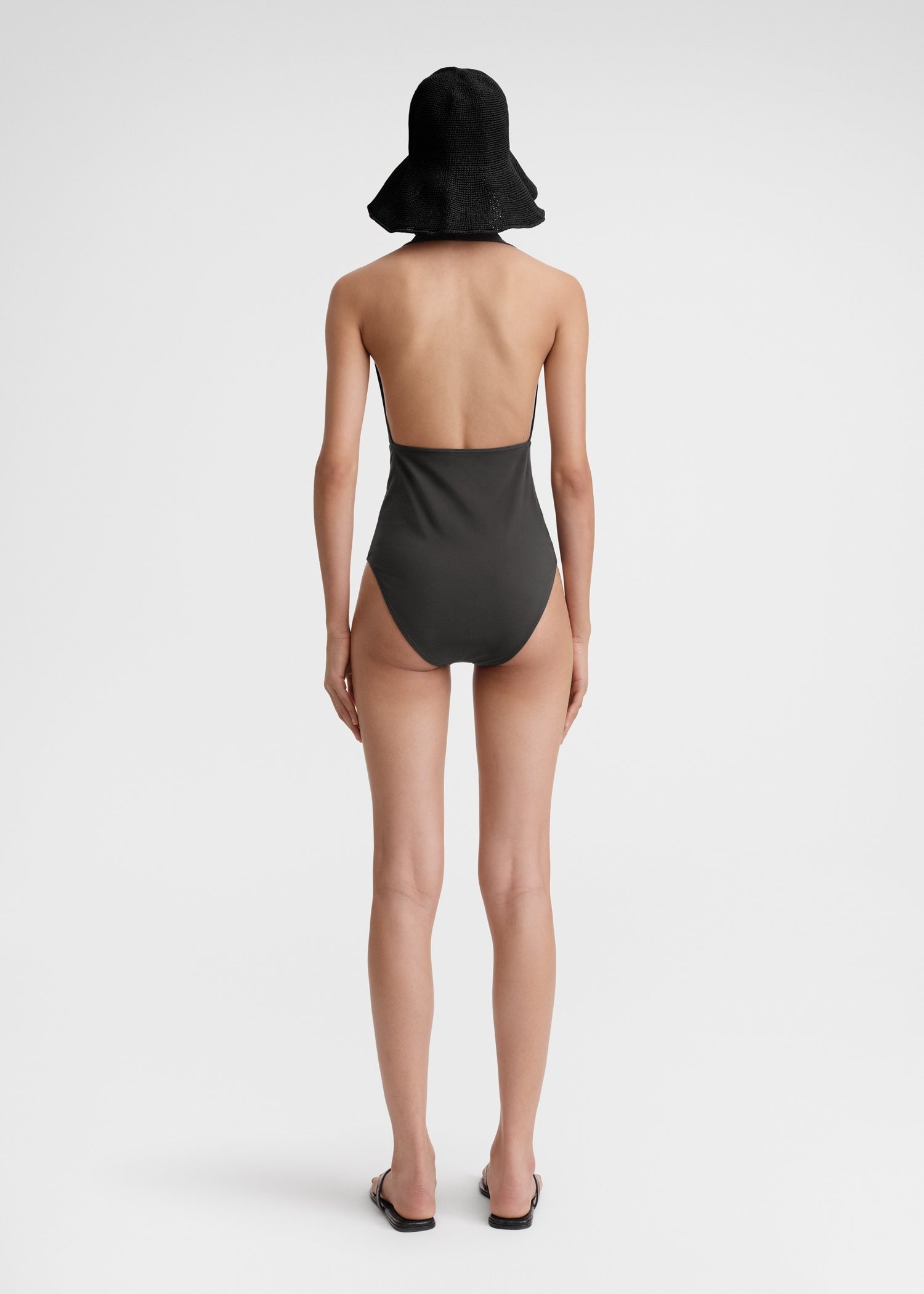 Halterneck swimsuit anthracite - 4