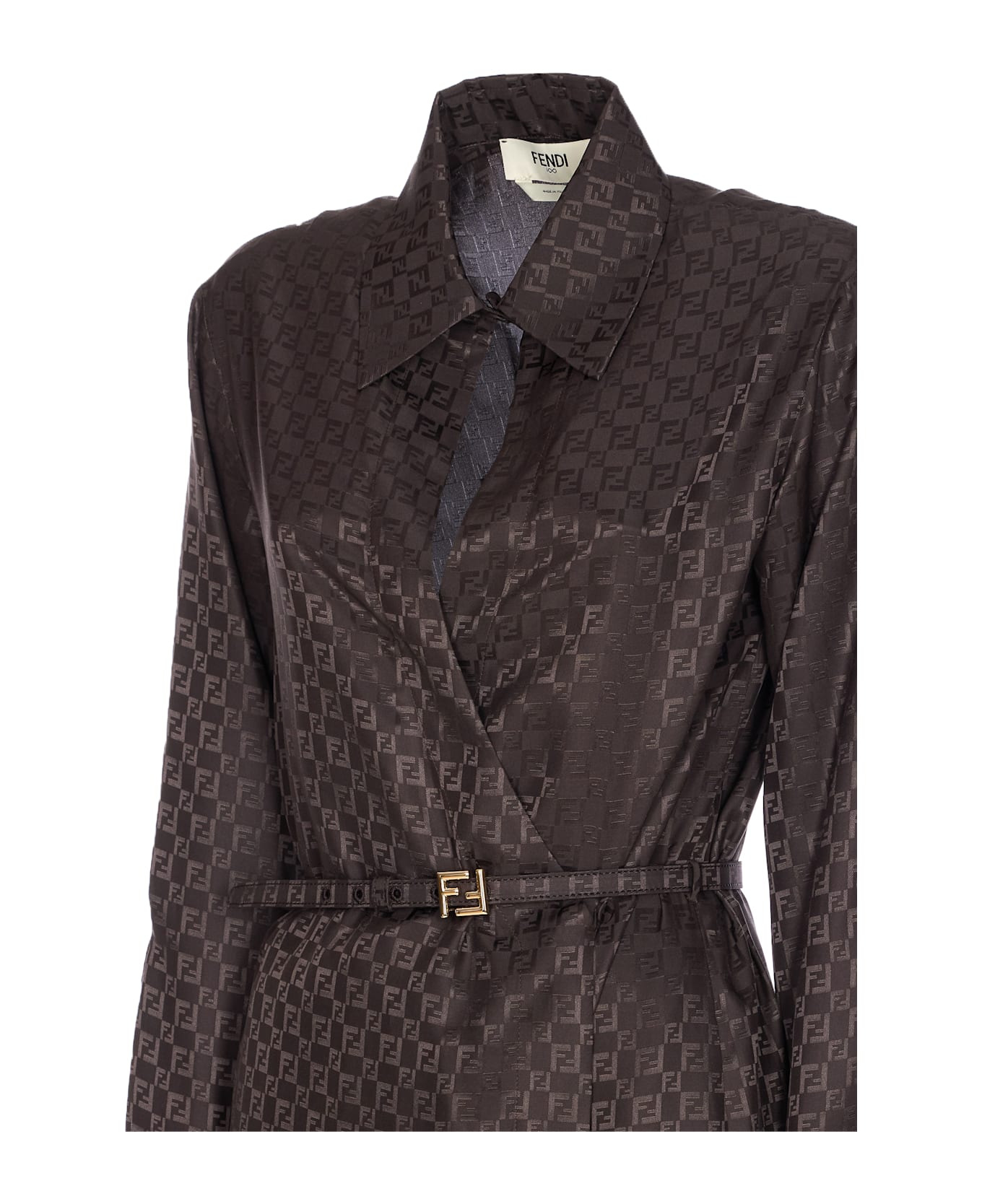 Midi Ff Motif Chemisier Dress - 3