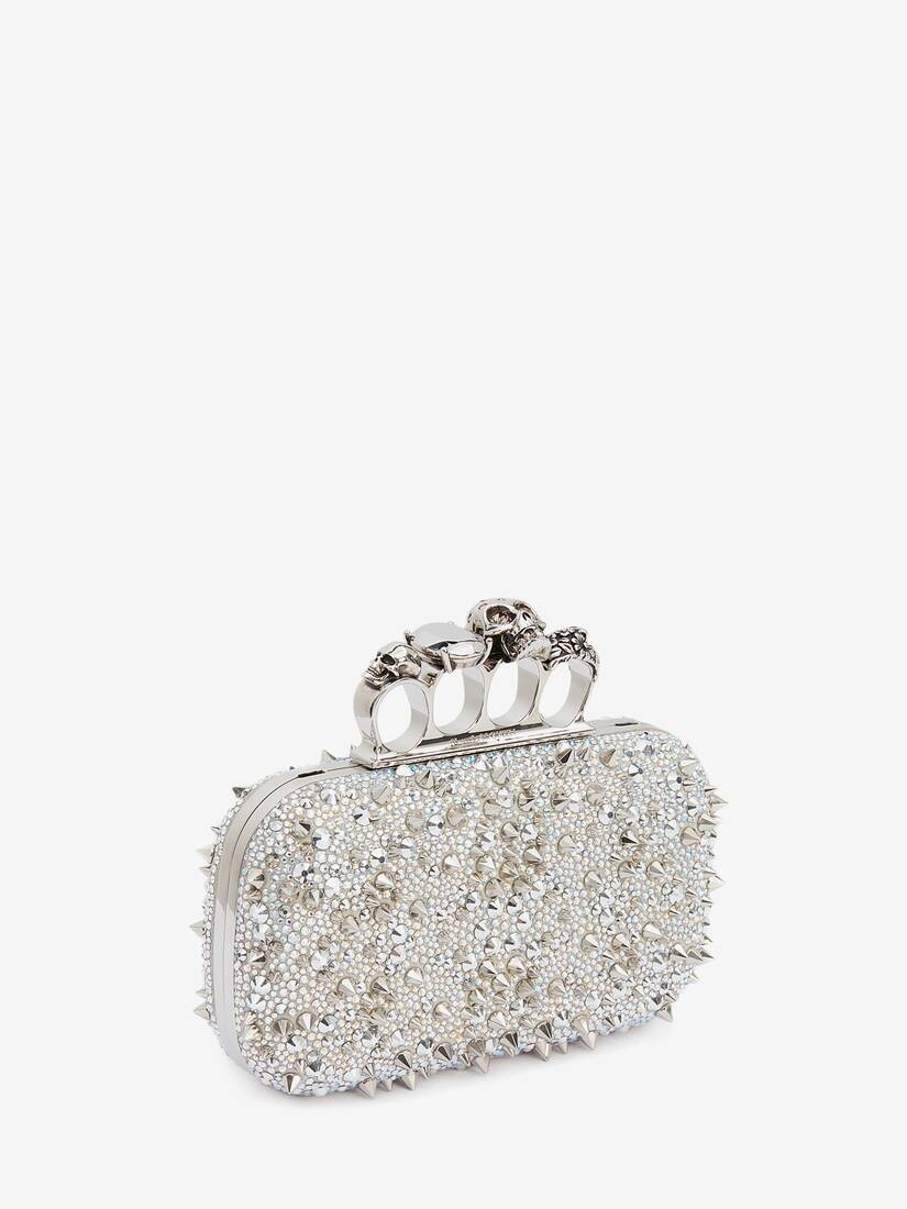 Women's Knuckle Clutch in White - 2