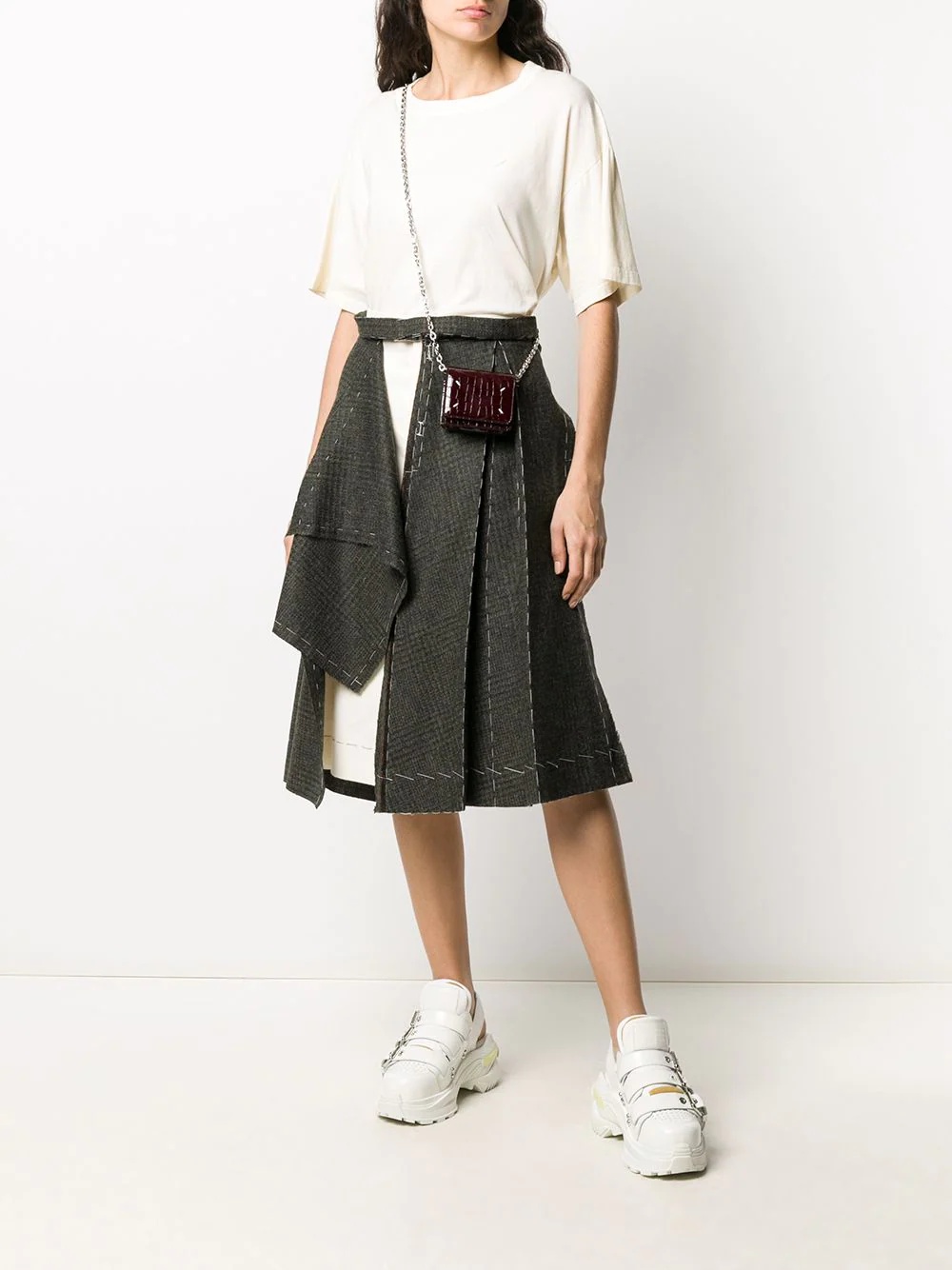 panelled asymmetric skirt - 2