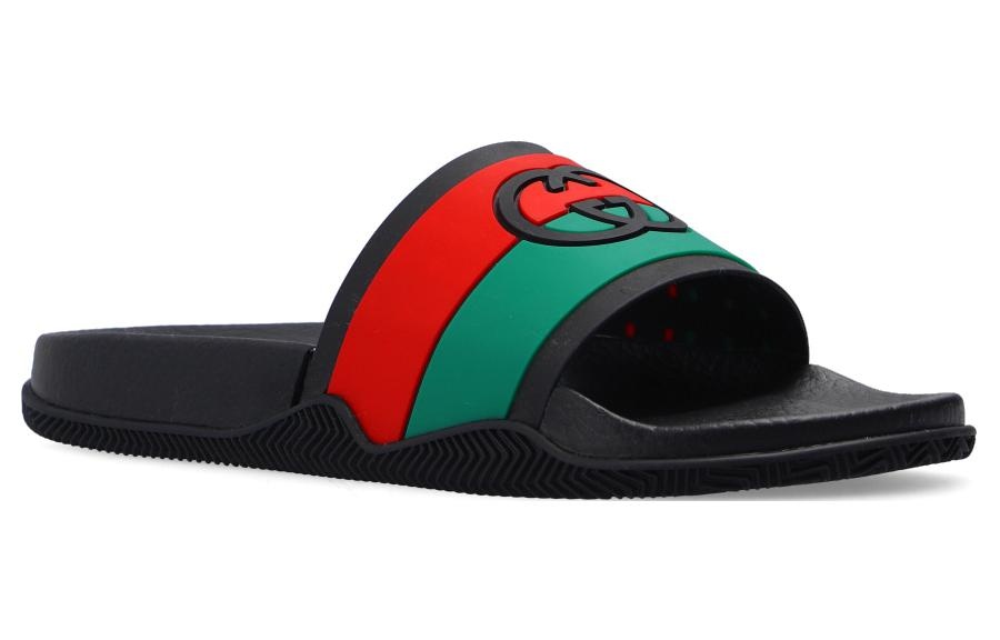 Gucci Slide 'Interlocking G - Black Red Green' 655265-JFA00-8815 - 2