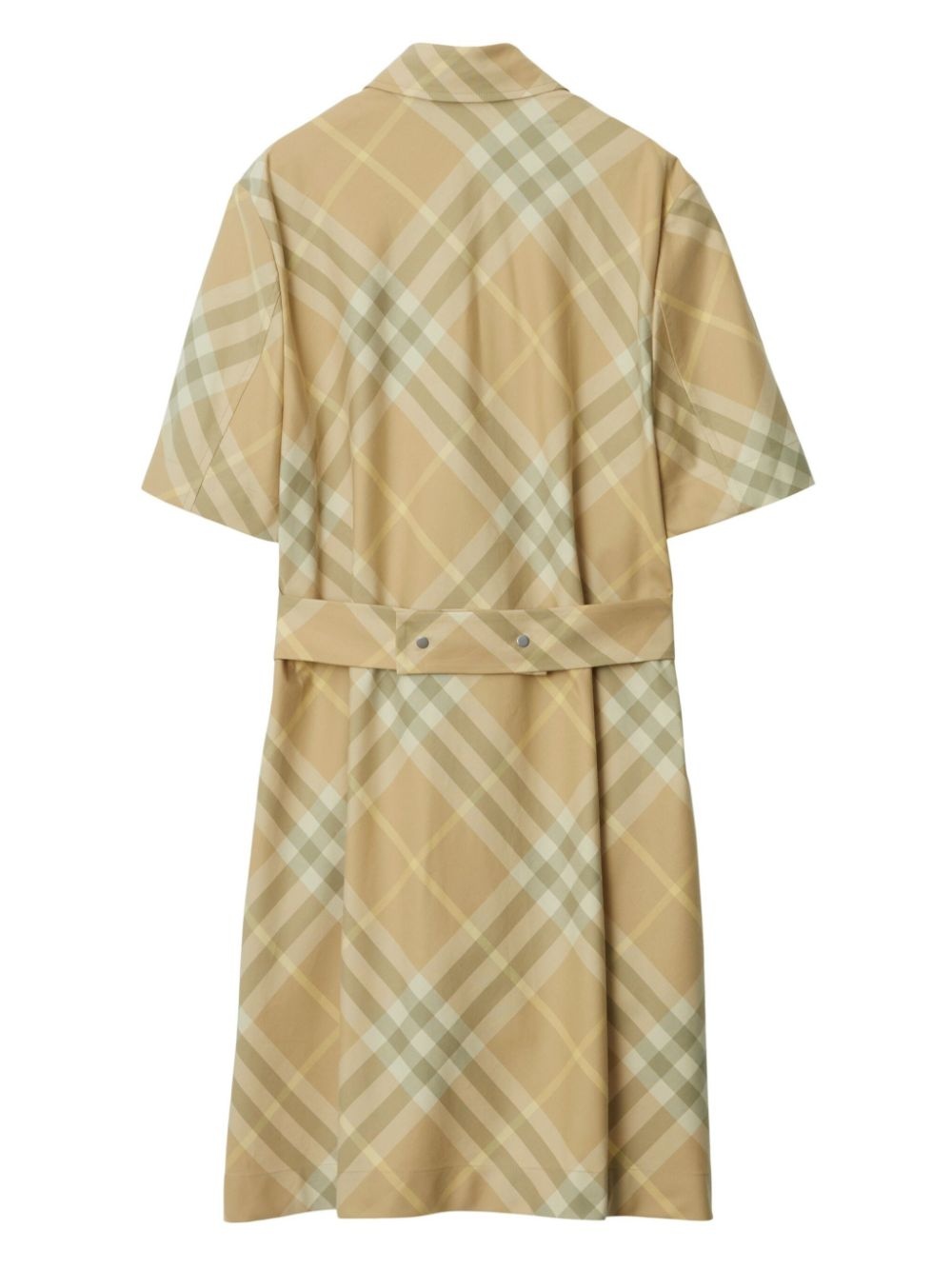 Vintage-check cotton shirt dress - 6