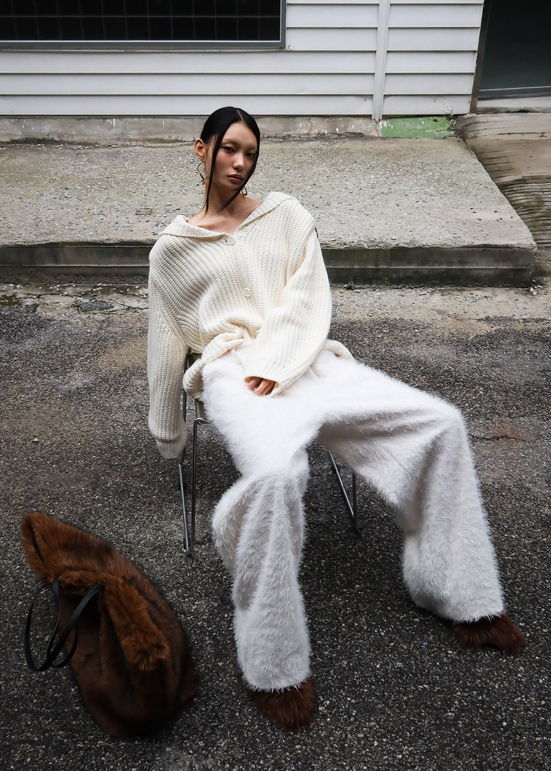 Melker Furry Pants - Off White 6