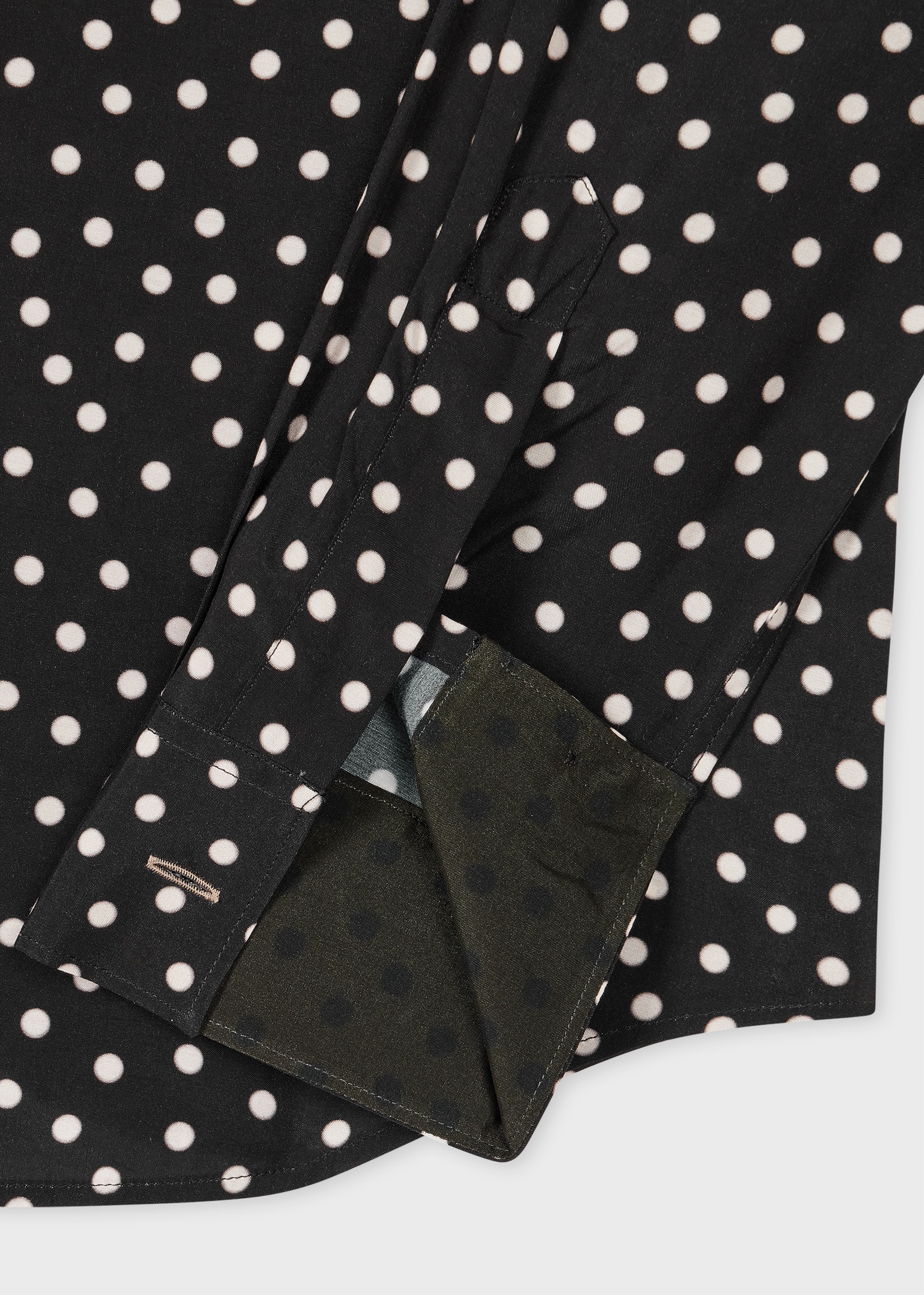 Black Viscose 'Blur Polka' Print Shirt - 2