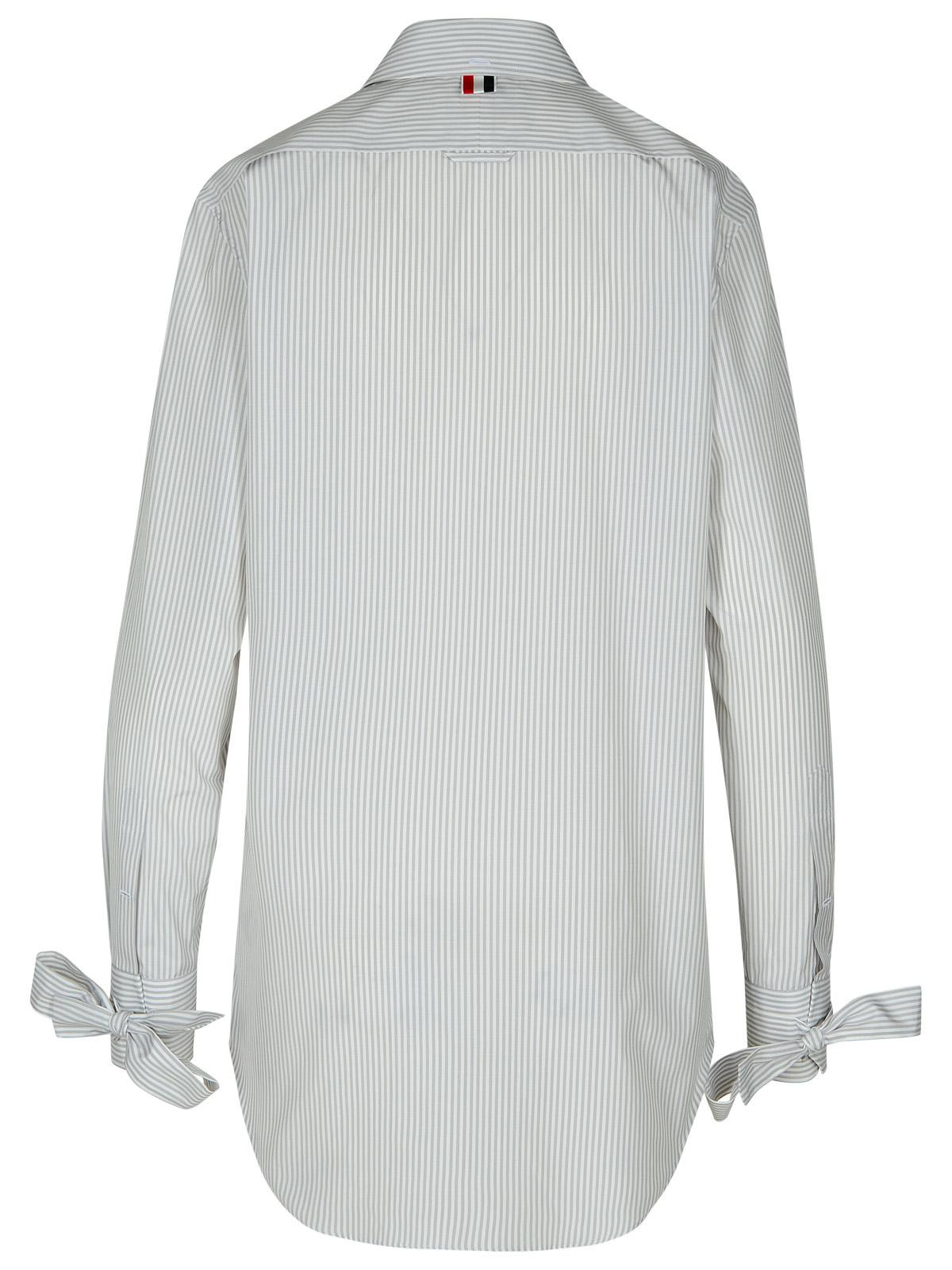 Thom Browne Long Shirt In Grey Silk Blend Women - 3