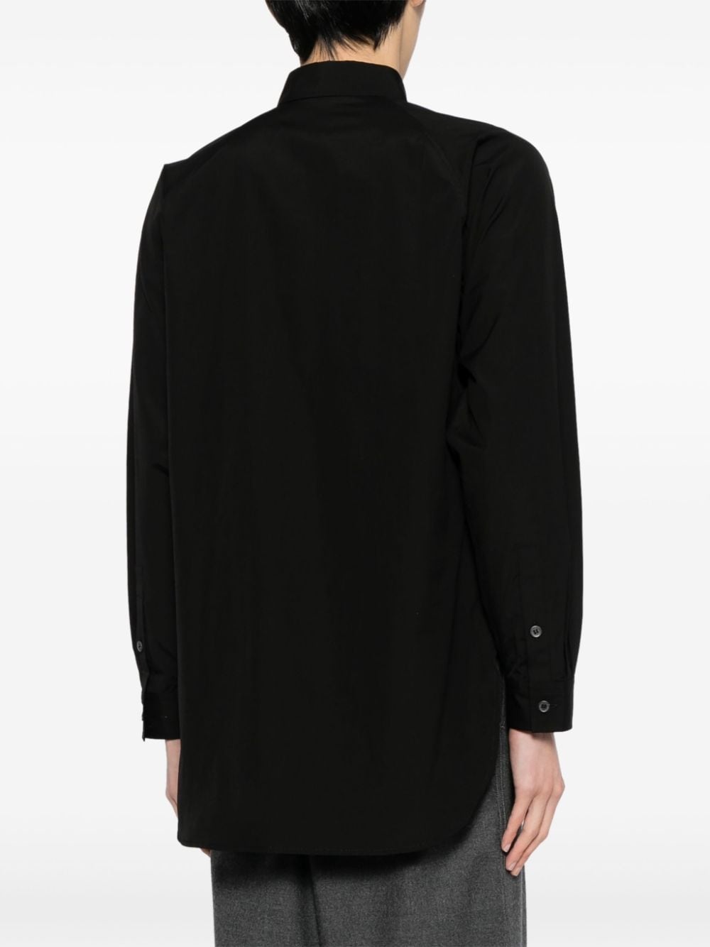 asymmetric-collar cotton shirt - 4