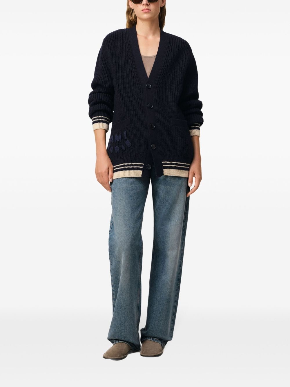 ribbed cardigan - 2