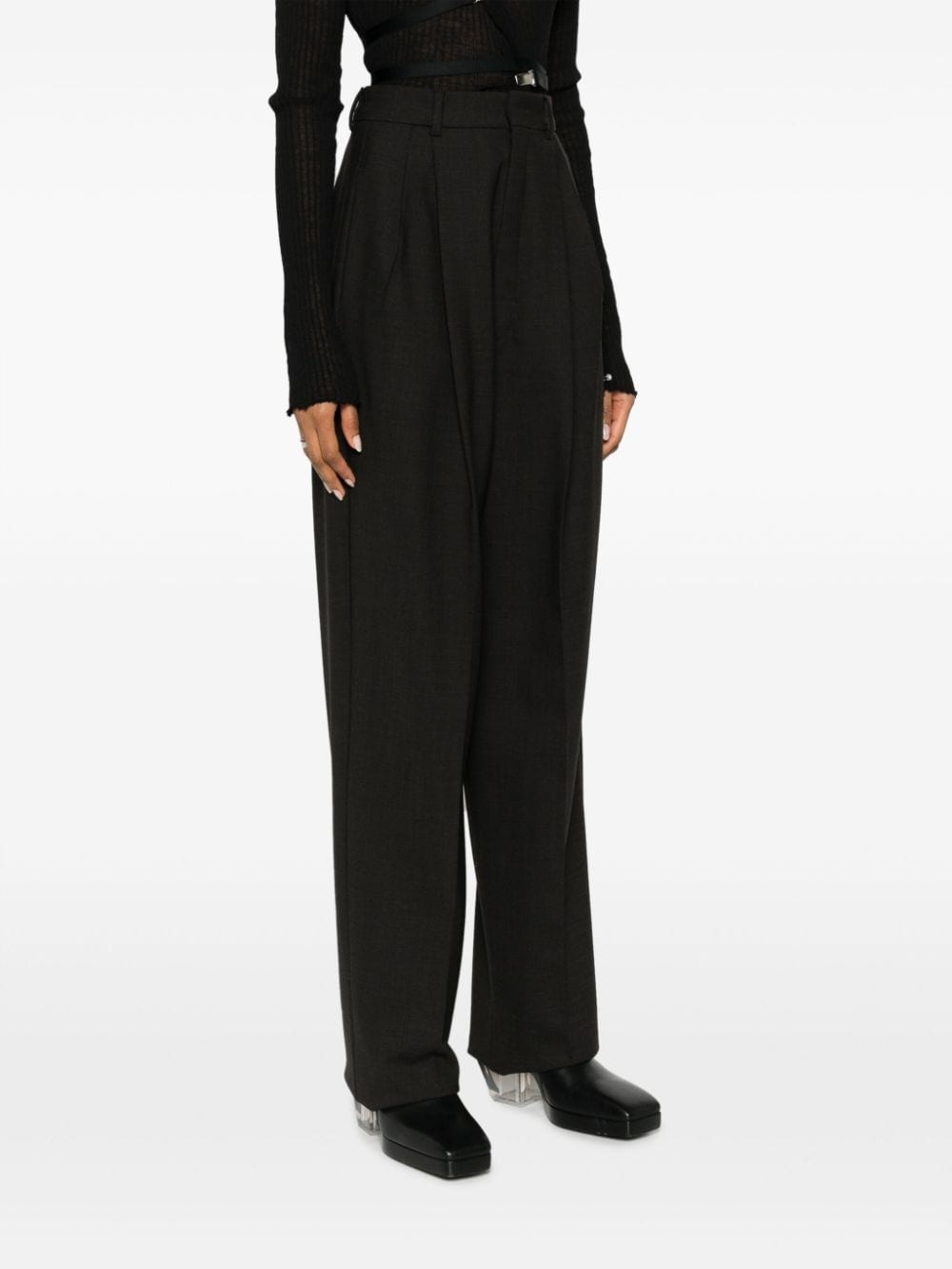 high-waist virgin wool trousers - 3