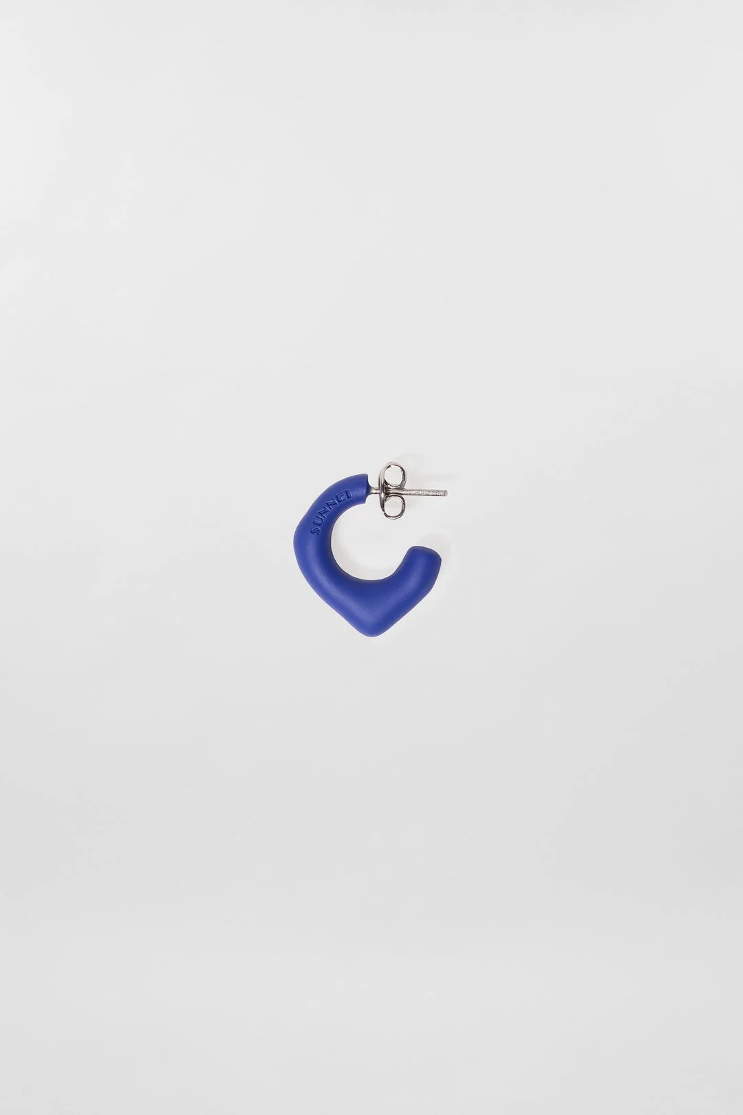SINGLE METALLIZED EARRING / blue matte - 1