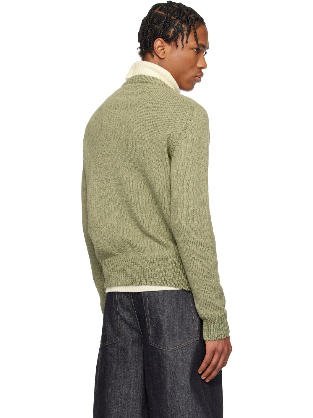 Green Embroidered Sweater - 3