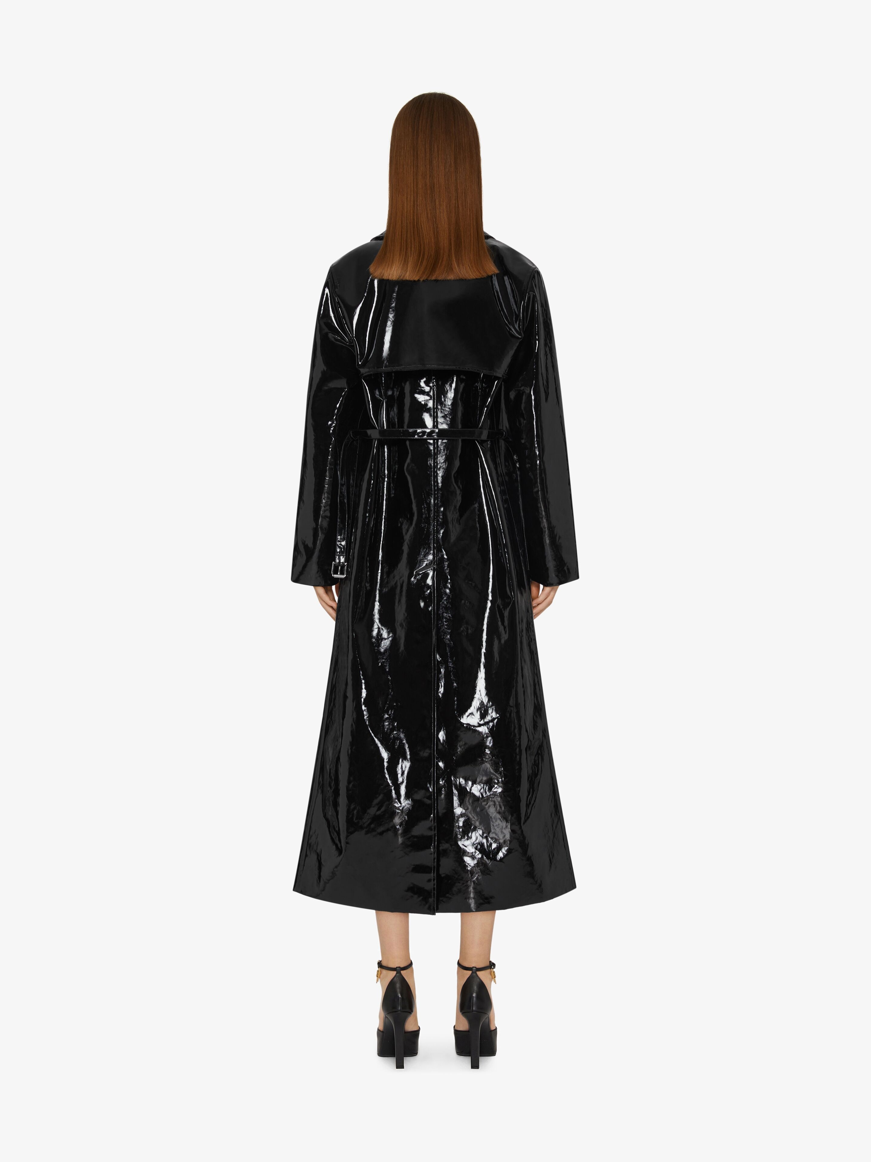 DOUBLE BREASTED TRENCH COAT IN COATED CANVAS - 4